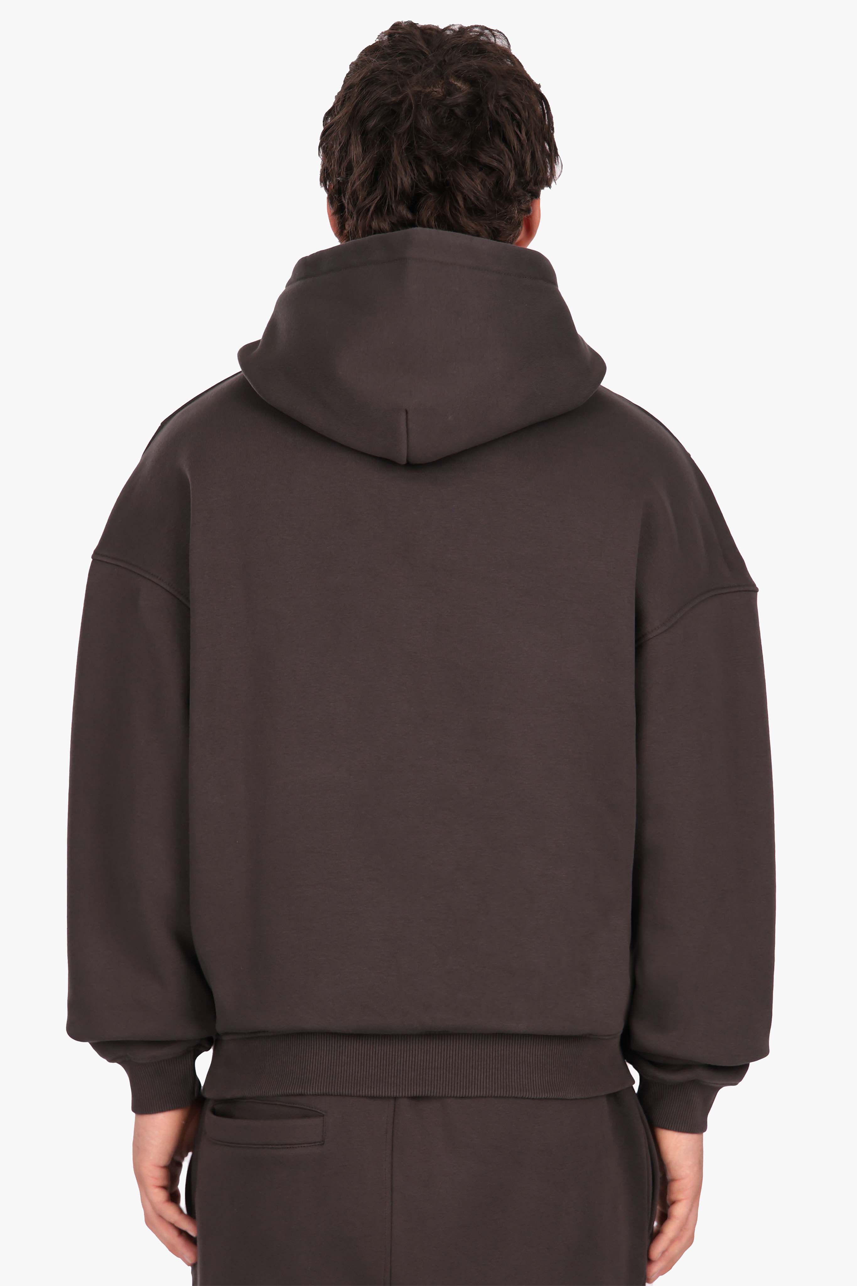 RAW EDGES SEAM HOODIE WASHED BLACK
