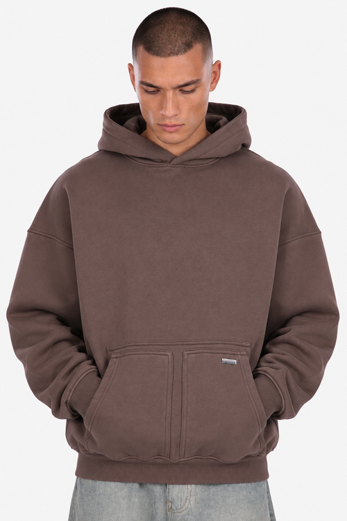 RAW APPLICATION HOODIE BROWN