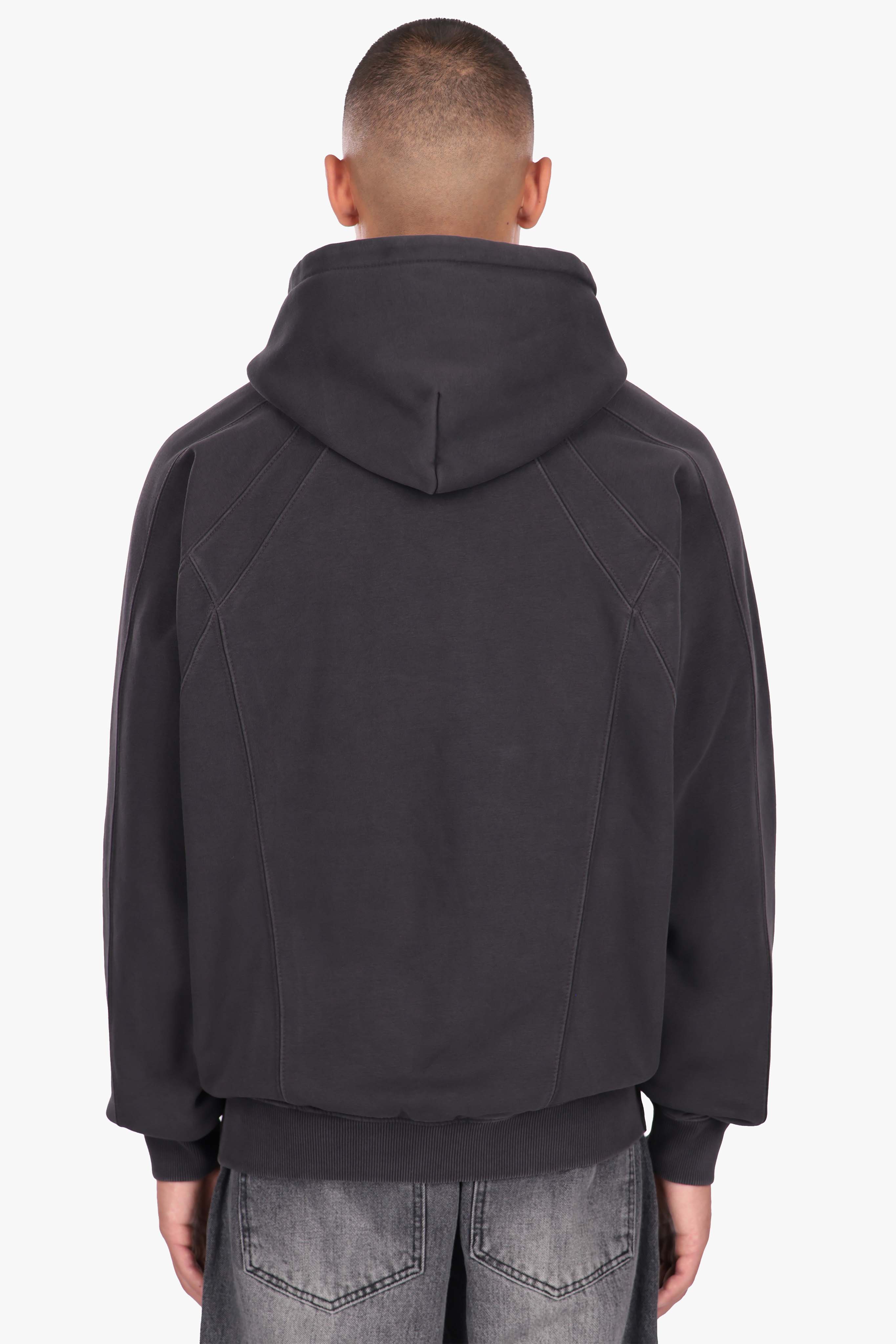 DROPSIZE SEAM HOODIE WASHED BLACK