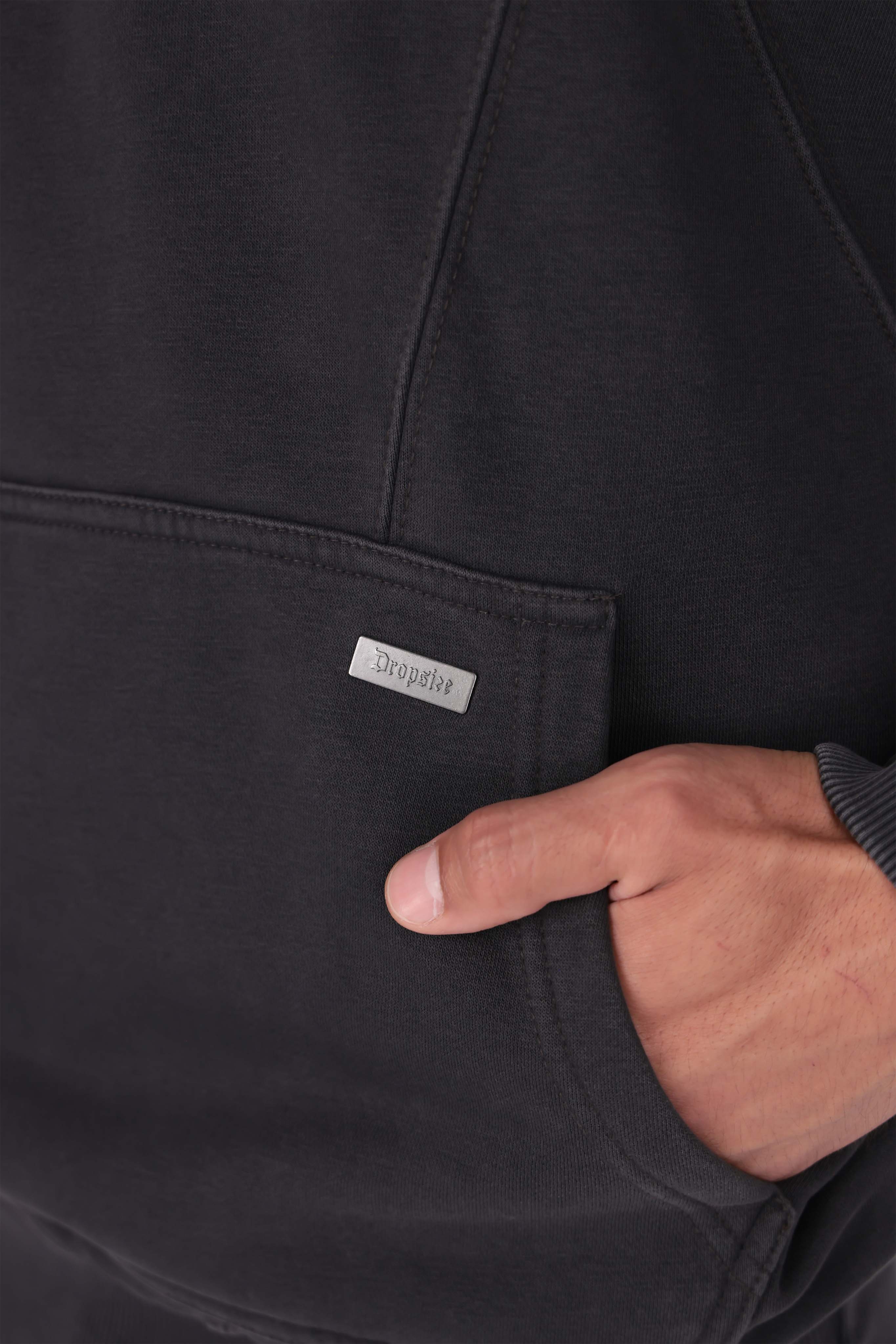 DROPSIZE SEAM HOODIE WASHED BLACK