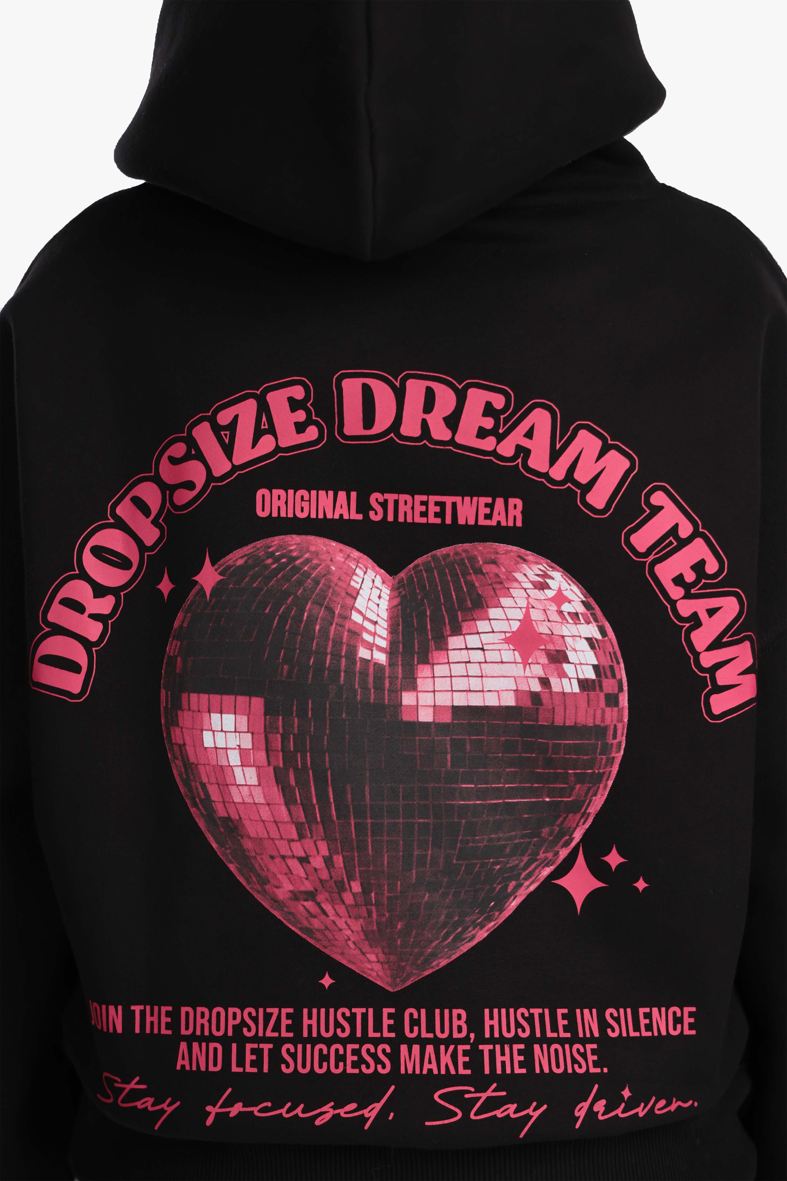 WOMENS HEART EMBO HOODIE BLACK