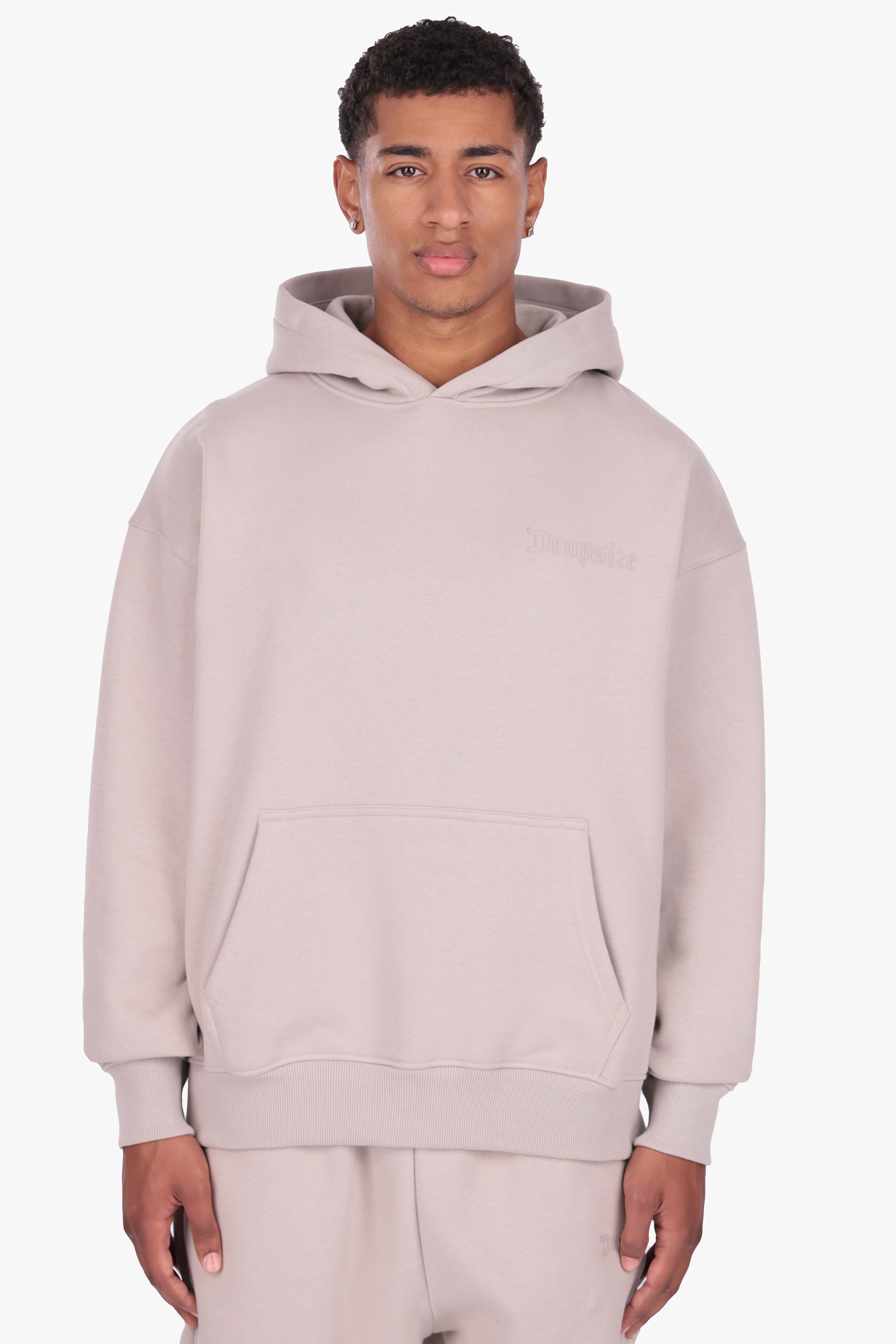 HEAVY OVERSIZE HD LOGO HOODIE MUSHROOM