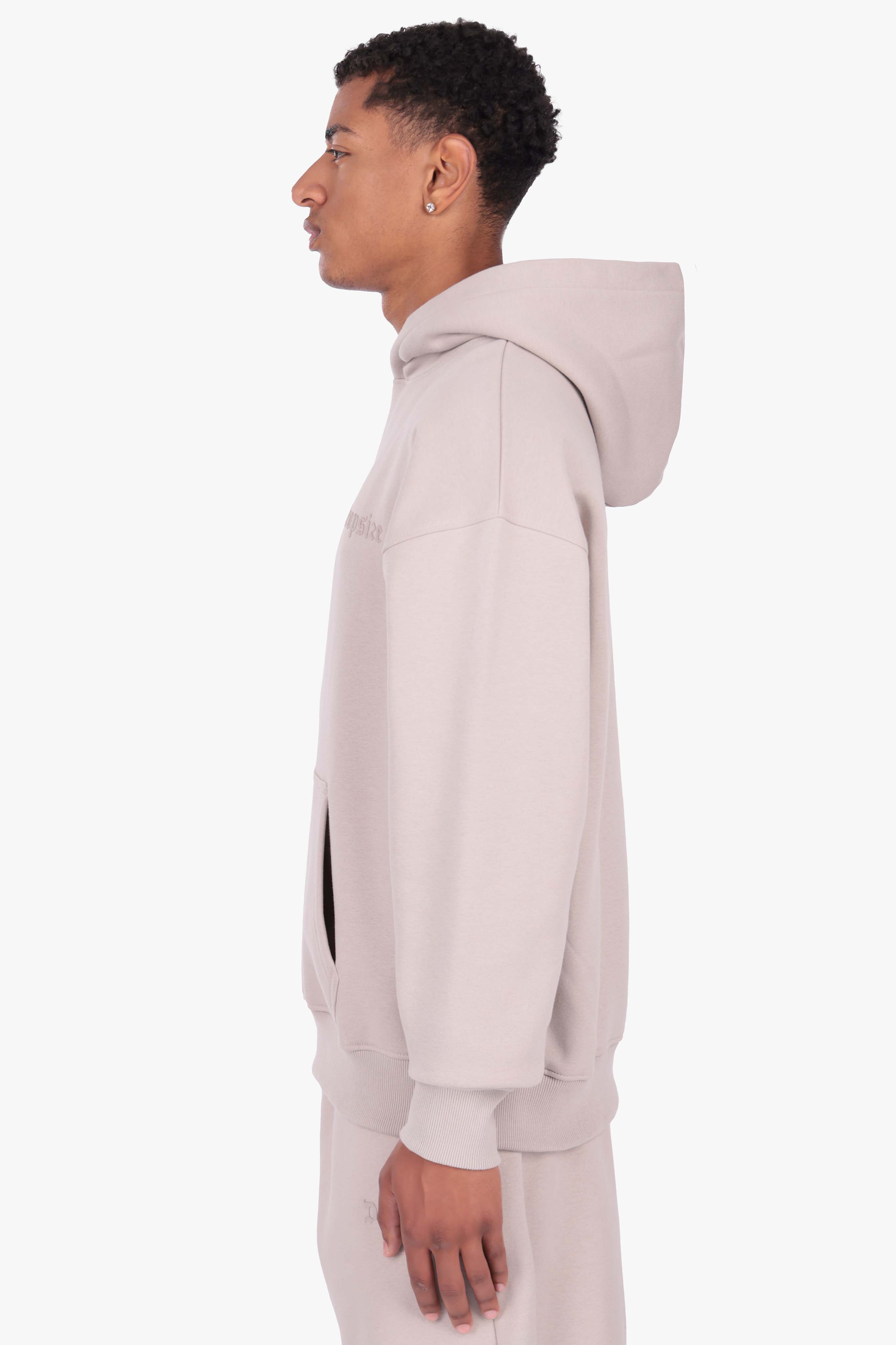 HEAVY OVERSIZE HD LOGO HOODIE MUSHROOM