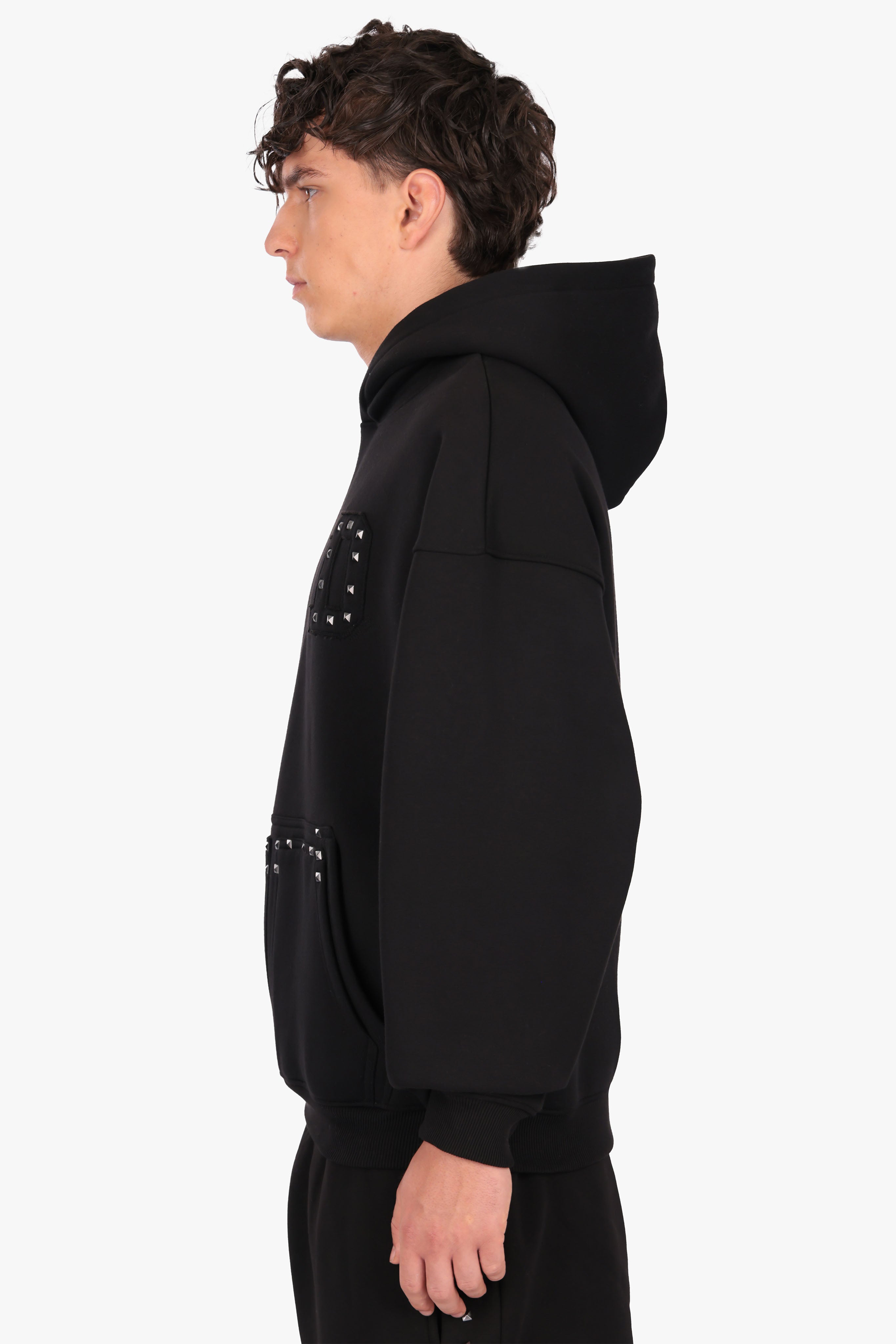 DOUBLE POCKET HOODIE WASHED BLACK