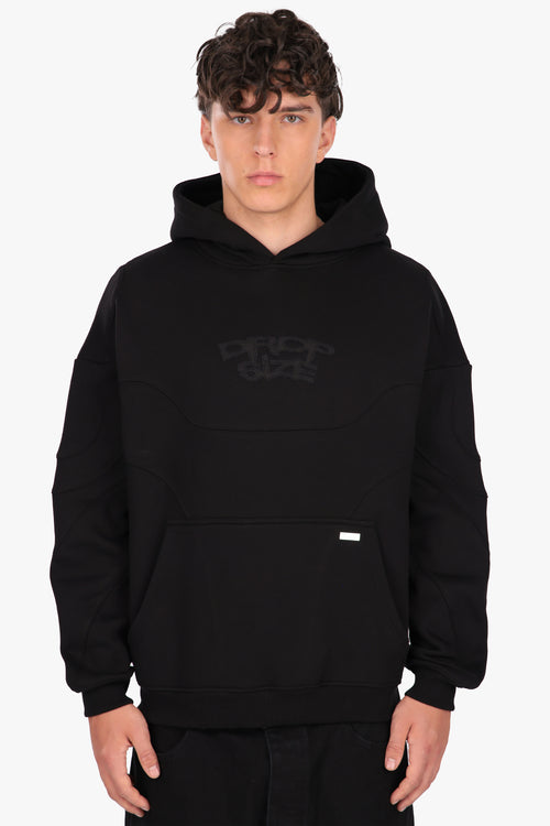 WAVY SEAM HOODIE WASHED BLACK