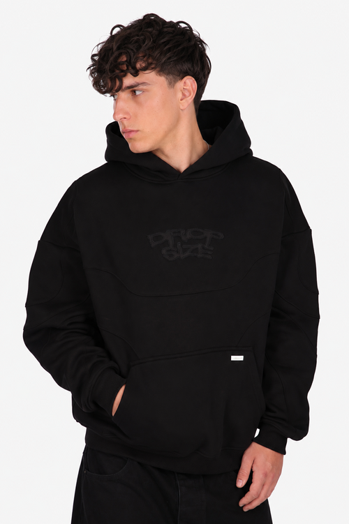 WAVY SEAM HOODIE WASHED BLACK