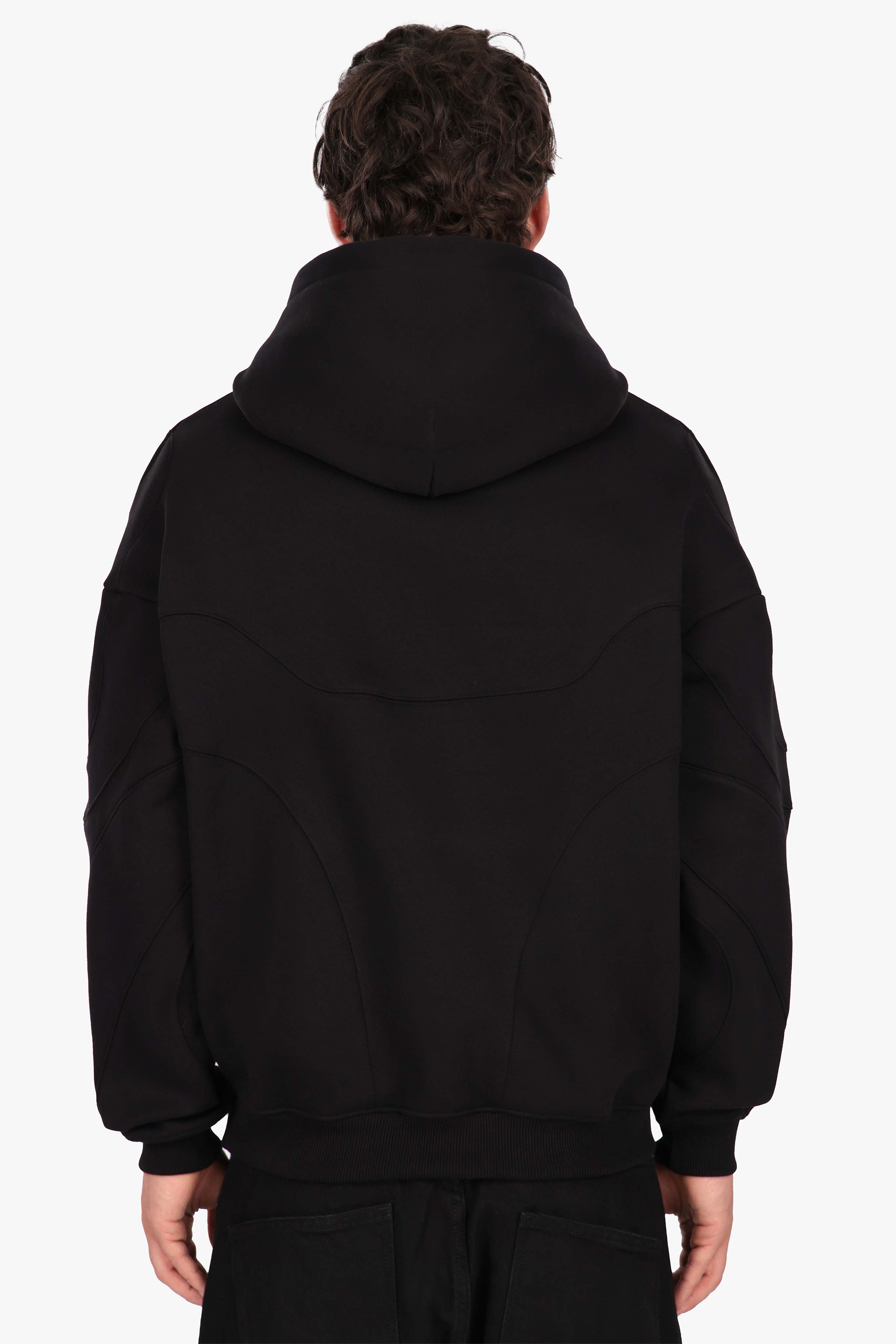 WAVY SEAM HOODIE WASHED BLACK