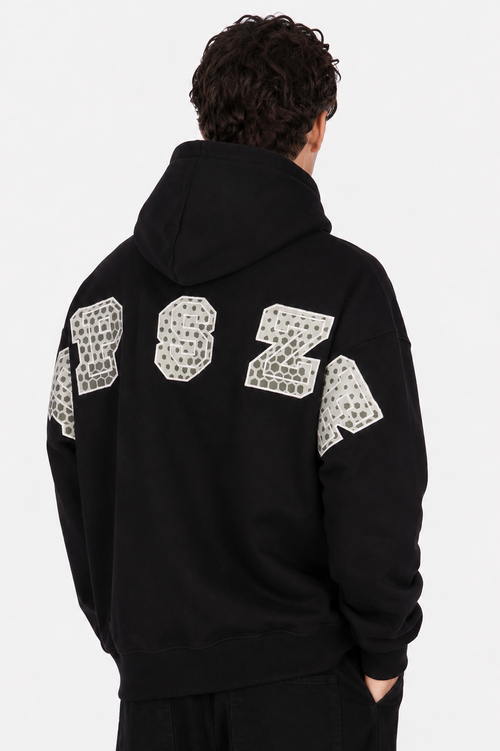 CAMO PATCH HOODIE BLACK