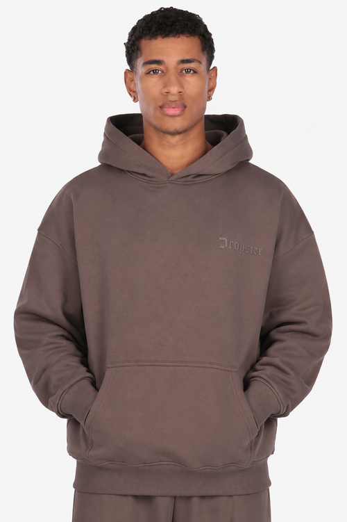 HEAVY OVERSIZE HD LOGO HOODIE BROWN