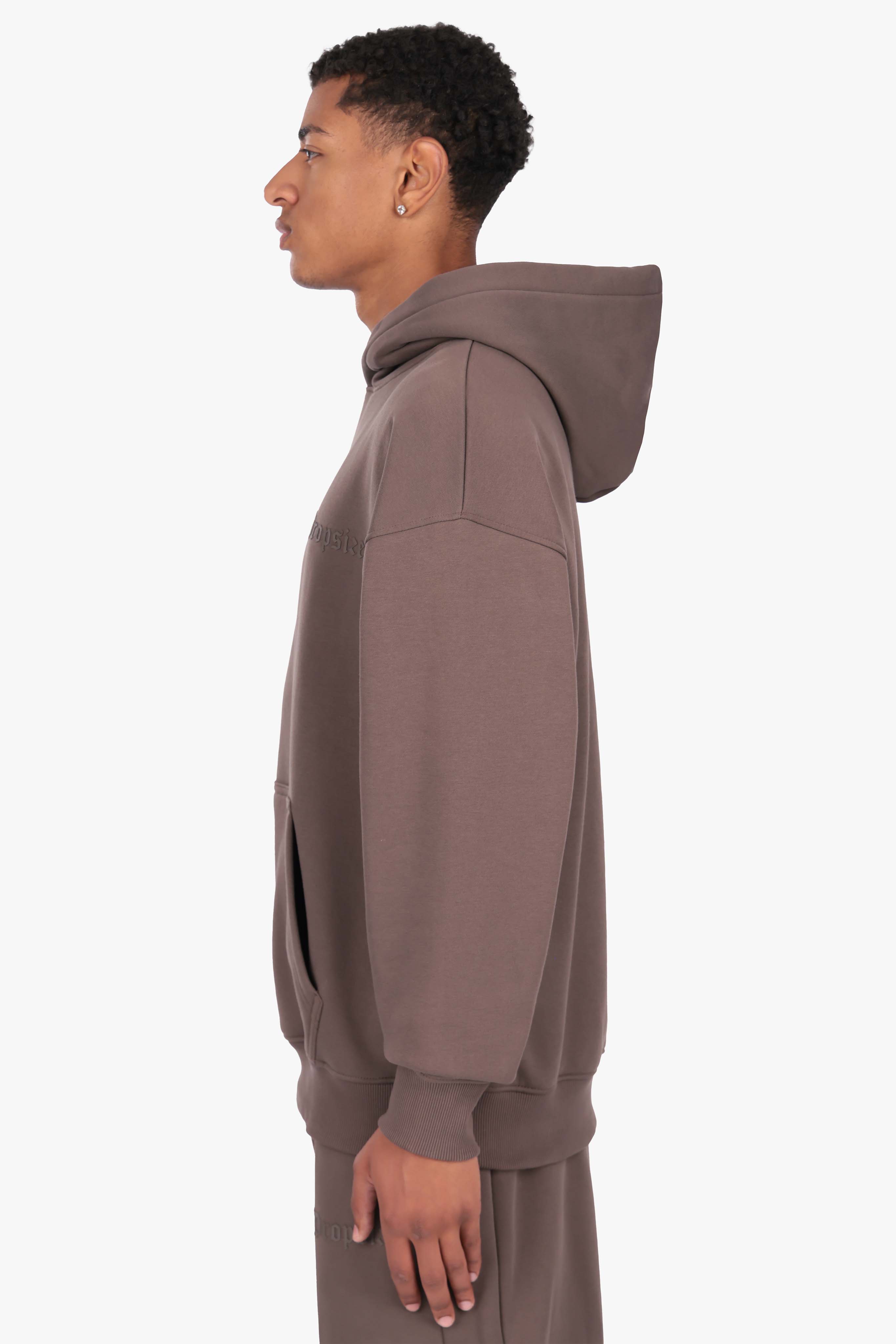 HEAVY OVERSIZE HD LOGO HOODIE BROWN