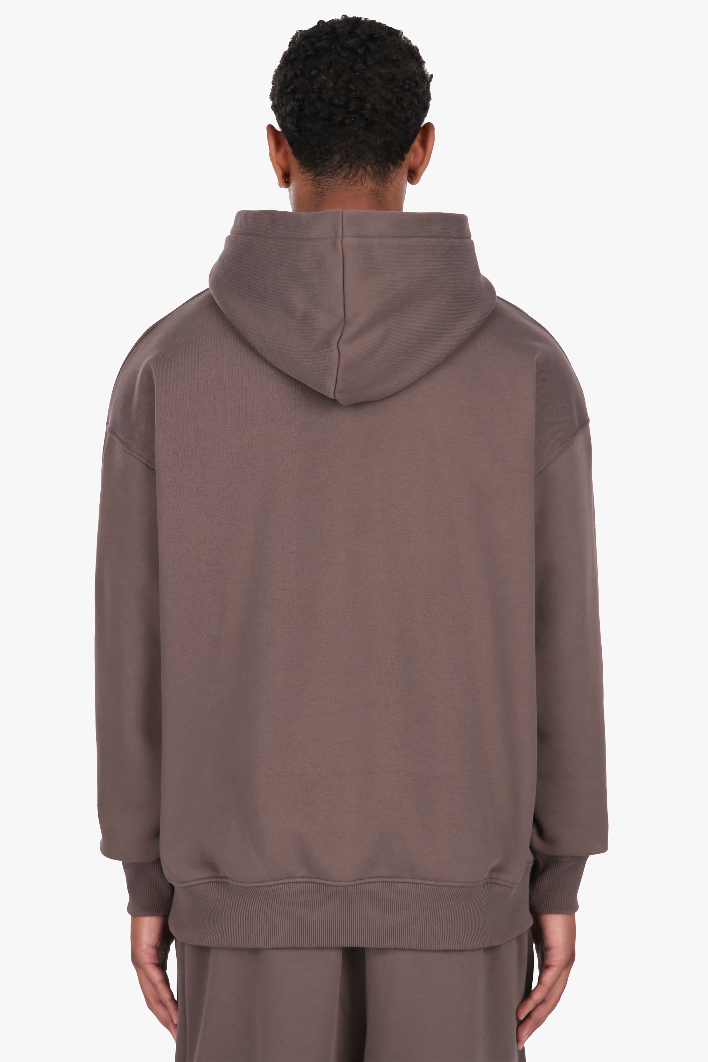 HEAVY OVERSIZE HD LOGO HOODIE BROWN