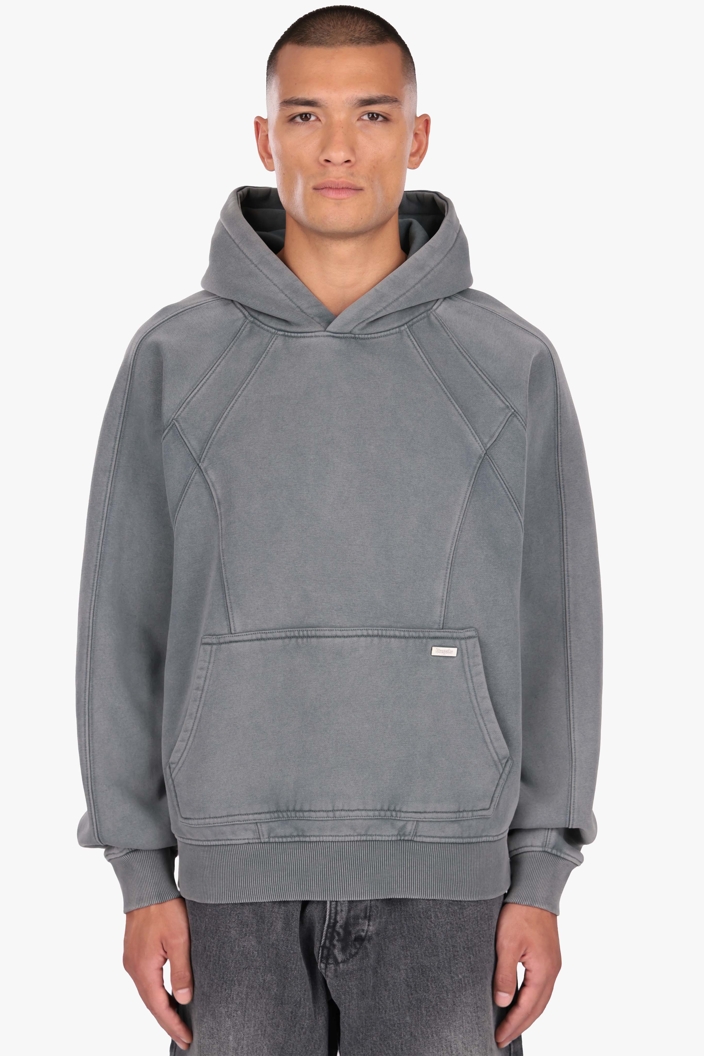 DROPSIZE SEAM HOODIE WASHED GREY