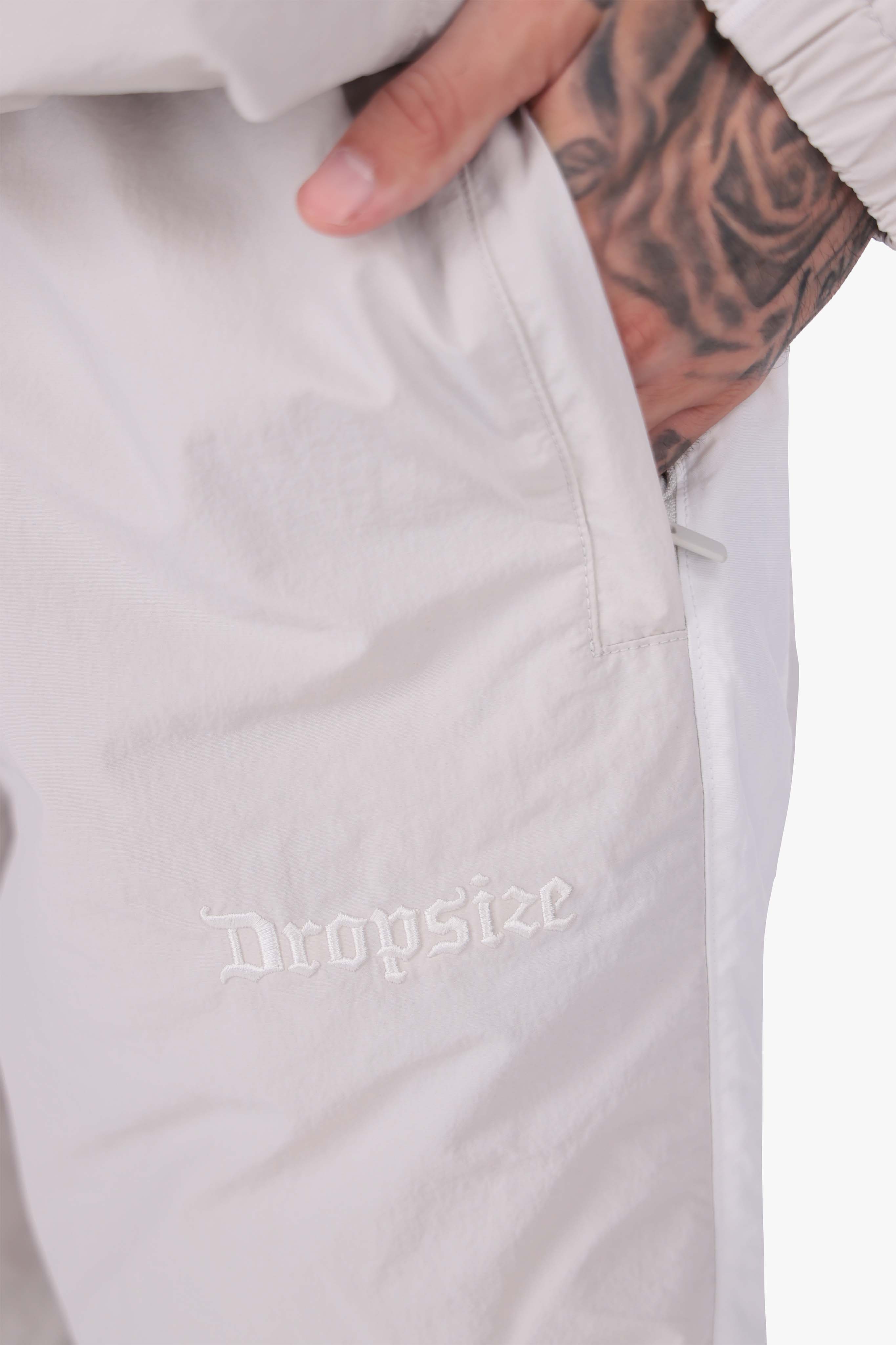 DROPSIZE SIDE STRIPE TRACK PANTS LIGHT GREY