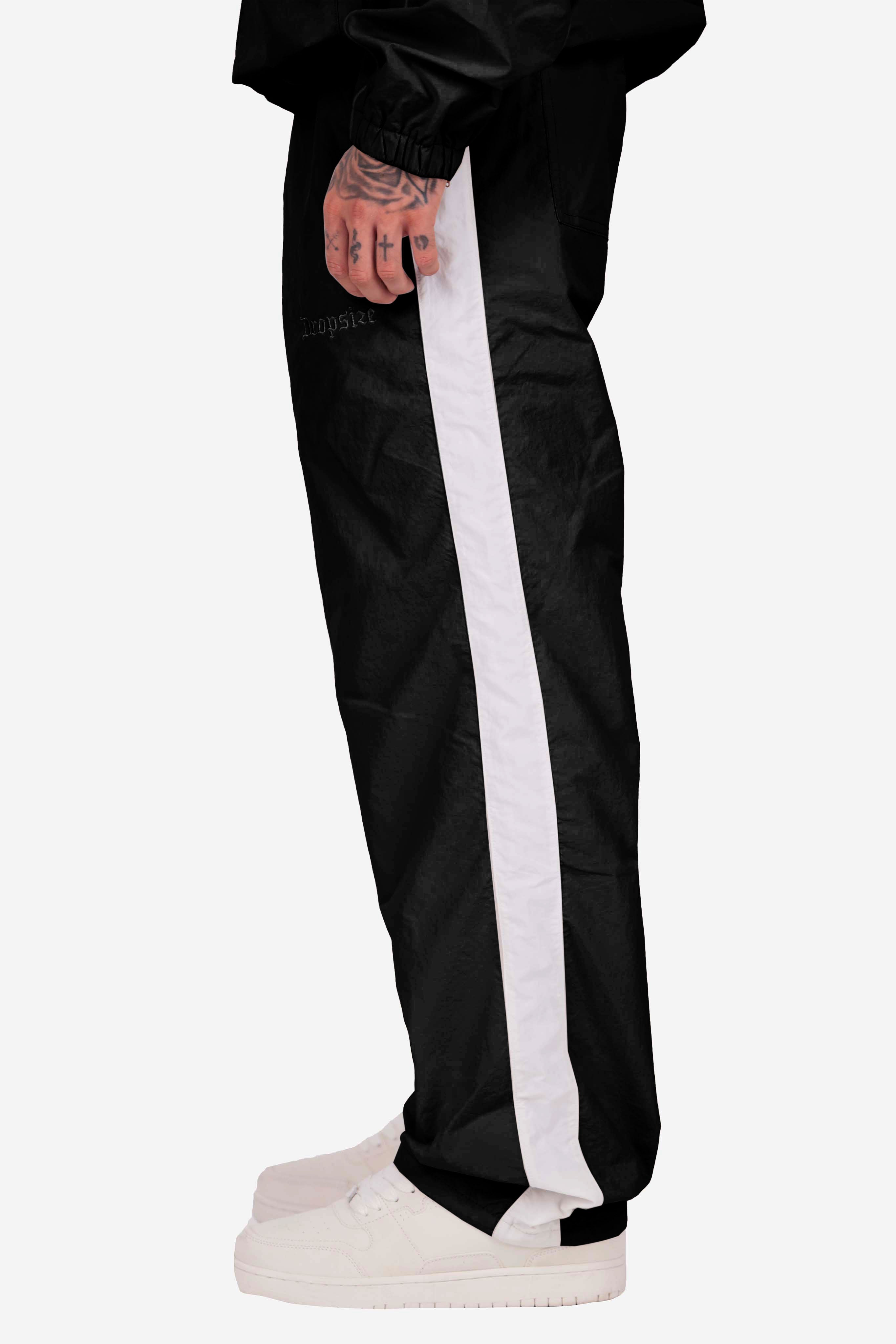 DROPSIZE SIDE STRIPE TRACK PANTS BLACK