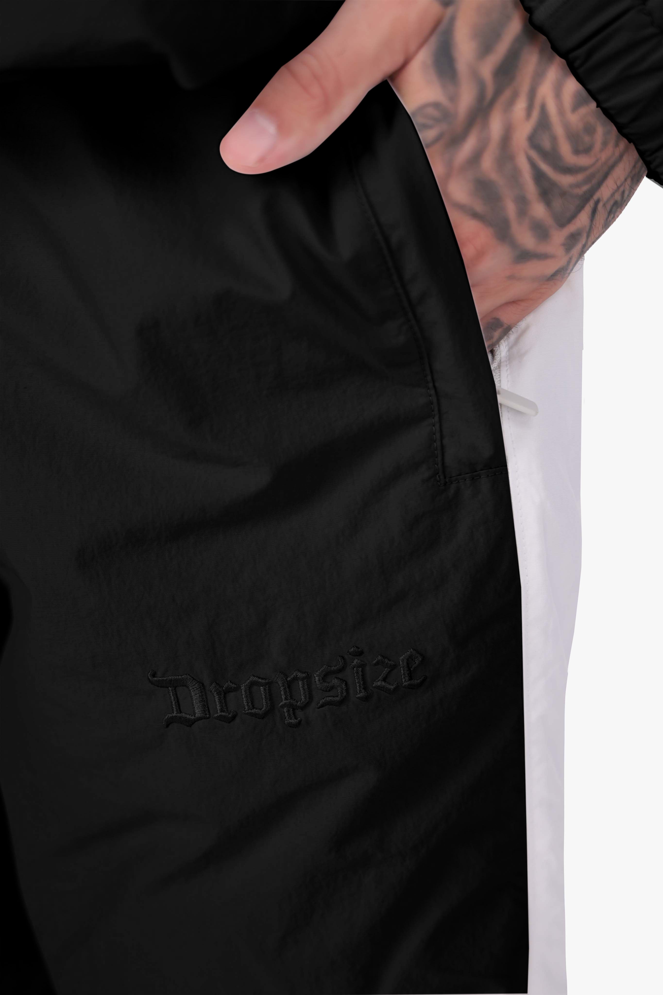 DROPSIZE SIDE STRIPE TRACK PANTS BLACK