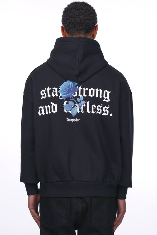 HEAVY OVERSIZE STAY STRONG HOODIE BLACK