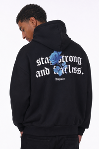 HEAVY OVERSIZE STAY STRONG HOODIE BLACK