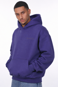 HEAVY OVERSIZE EMBO HOODIE SKIPPER BLUE