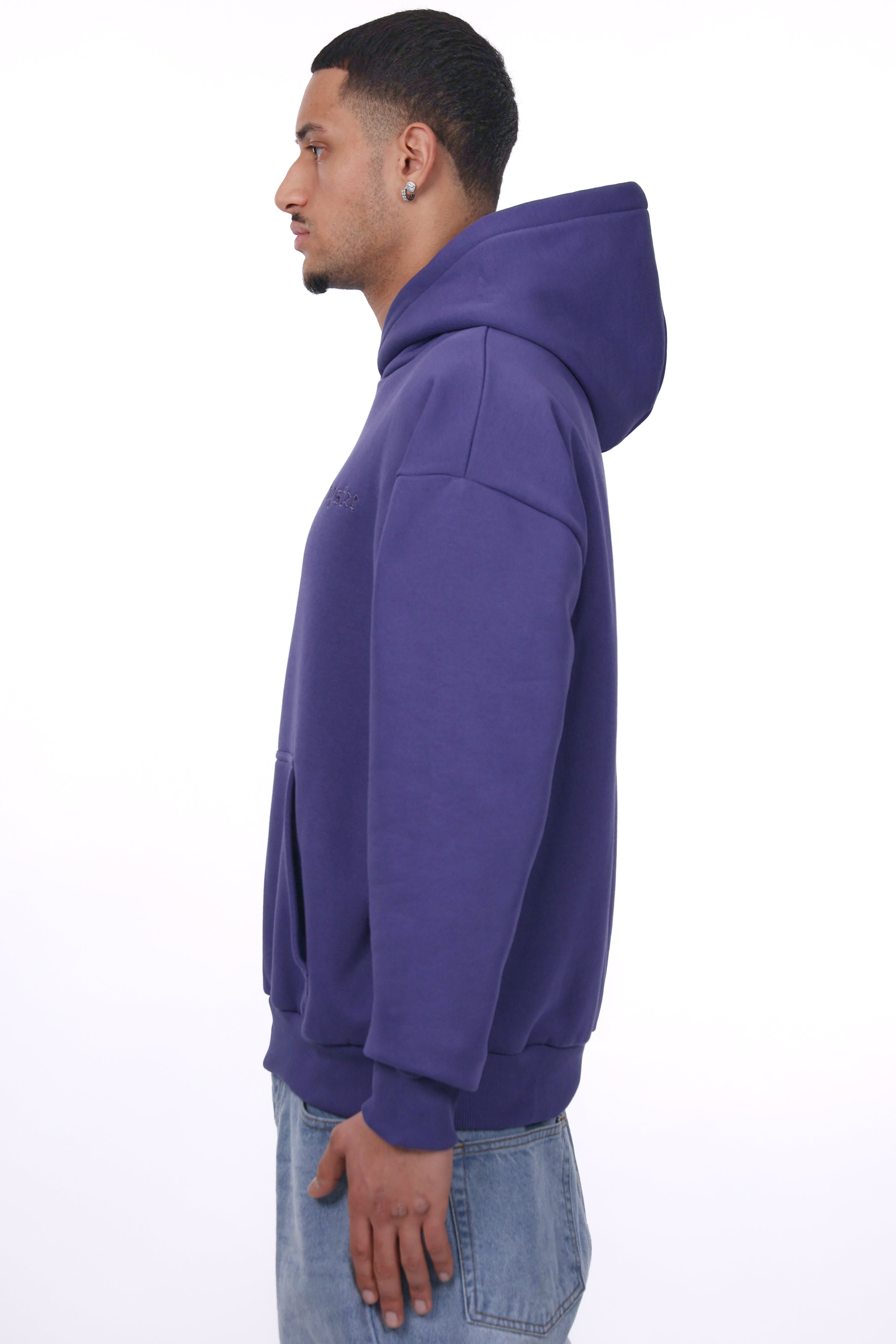 HEAVY OVERSIZE EMBO HOODIE SKIPPER BLUE