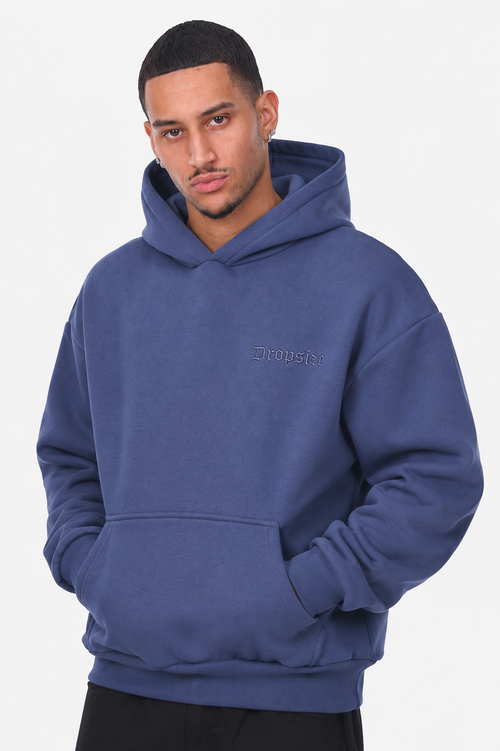 HEAVY OVERSIZE EMBO HOODIE FLINT STONE