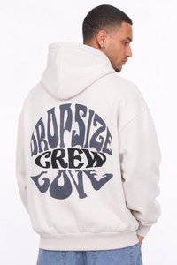 HEAVY OVERSIZE CREWLOVE HOODIE LIGHT GREY