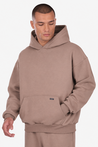 HEAVY OVERSIZE METAL PATCH HOODIE SILVER MINK