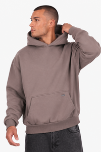 HEAVY OVERSIZE METAL PATCH HOODIE DRIFTWOOD