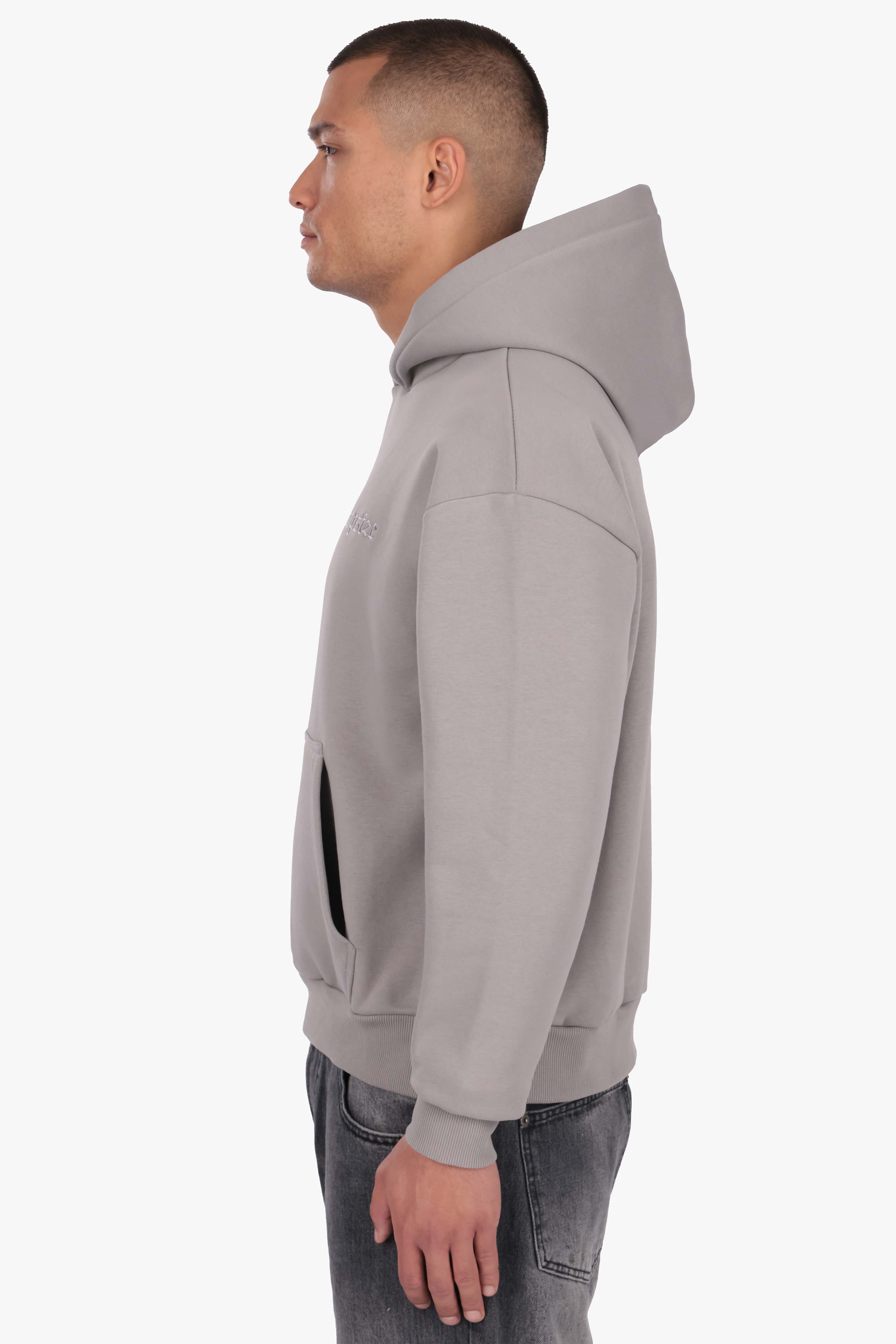 HEAVY OVERSIZE EMBO HOODIE ASH