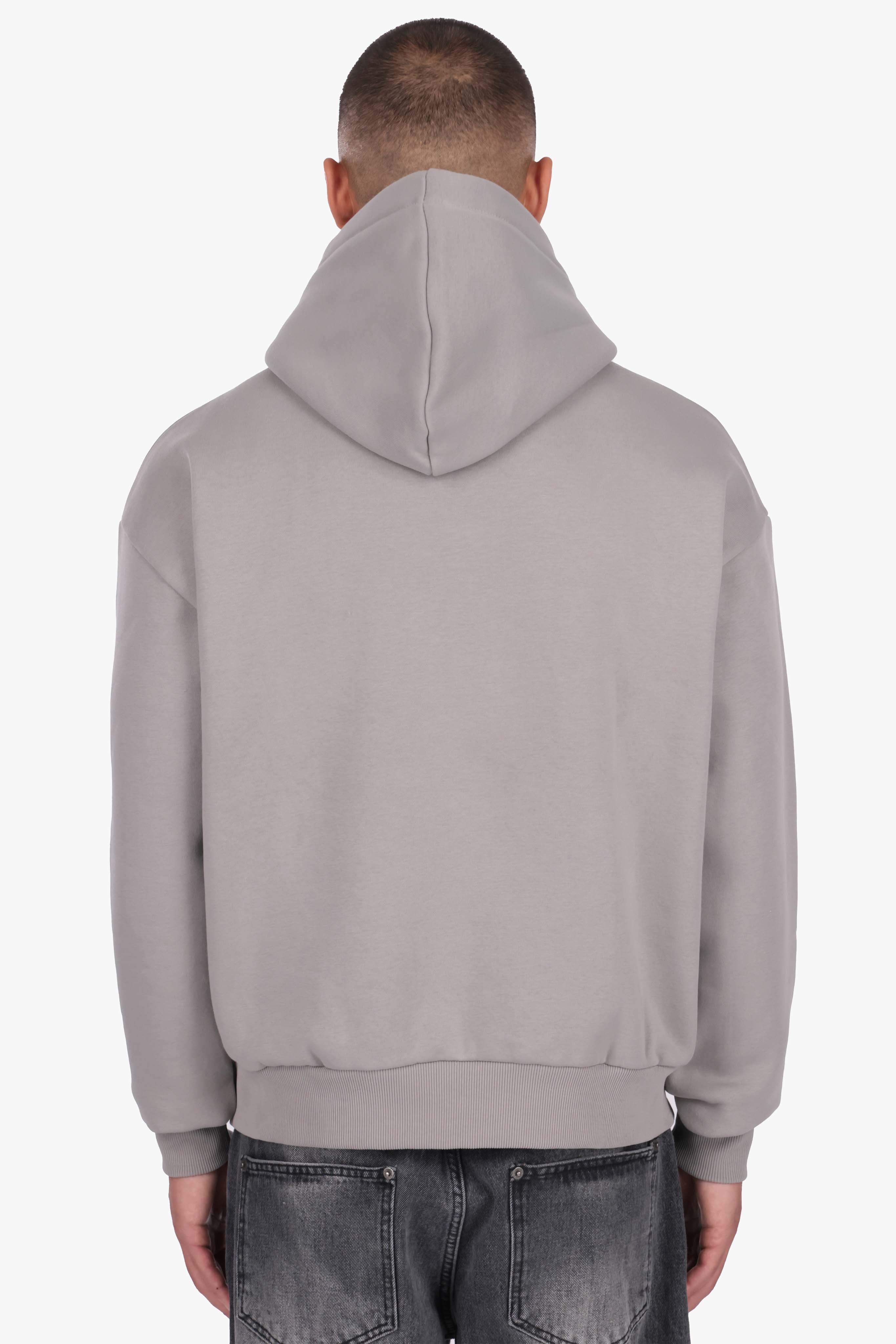 HEAVY OVERSIZE EMBO HOODIE ASH