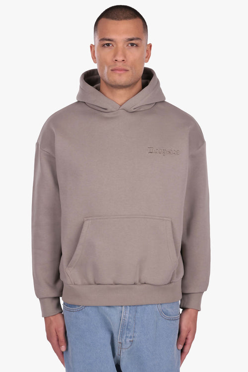 HEAVY OVERSIZE EMBO HOODIE MOON ROCK