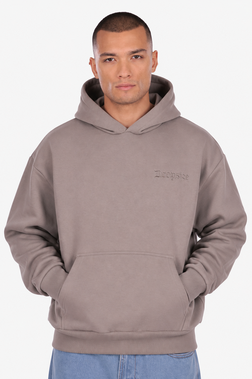 HEAVY OVERSIZE EMBO HOODIE MOON ROCK