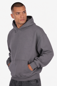 HEAVY OVERSIZE EMBO HOODIE TITAN