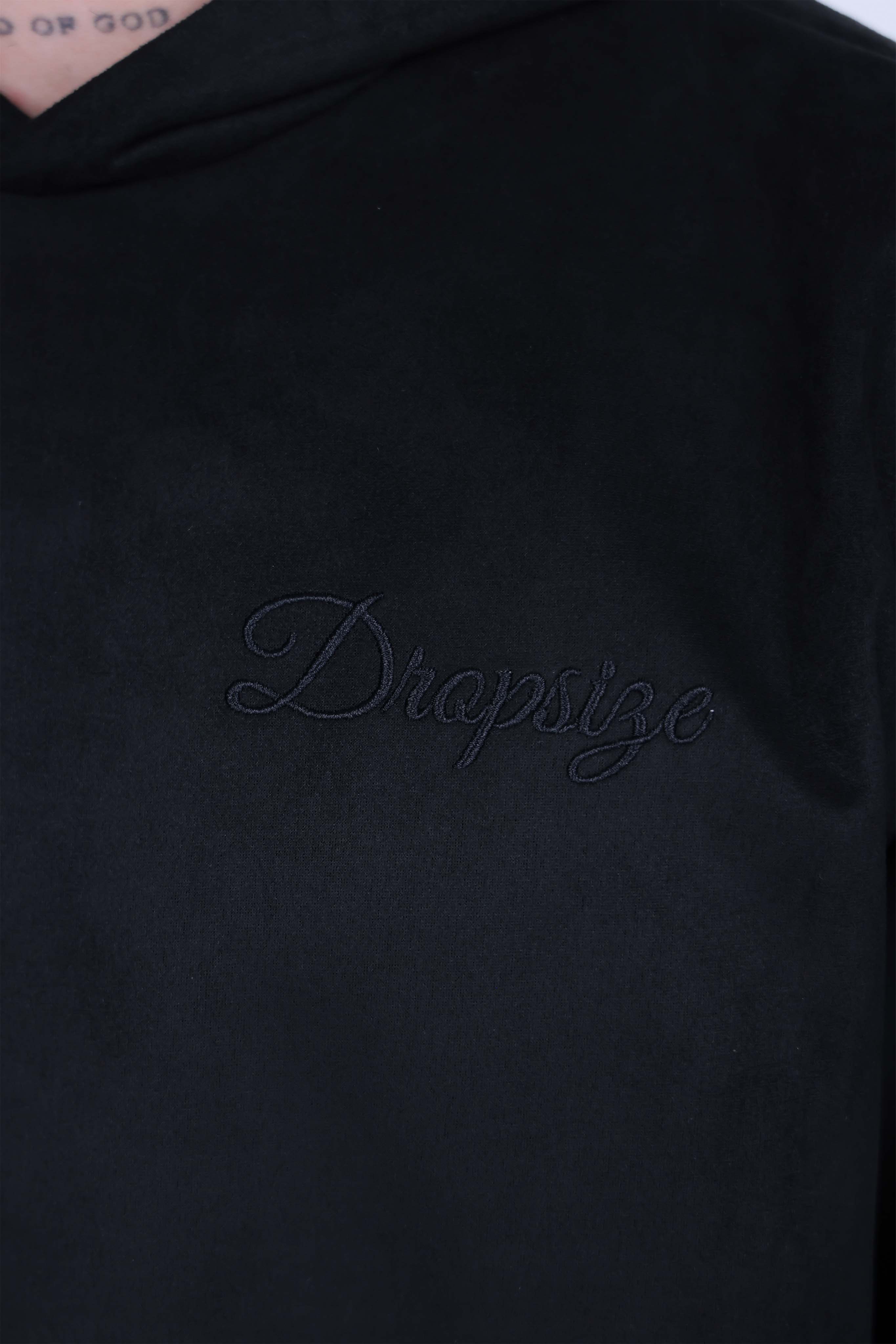 SUEDE HOODIE BLACK