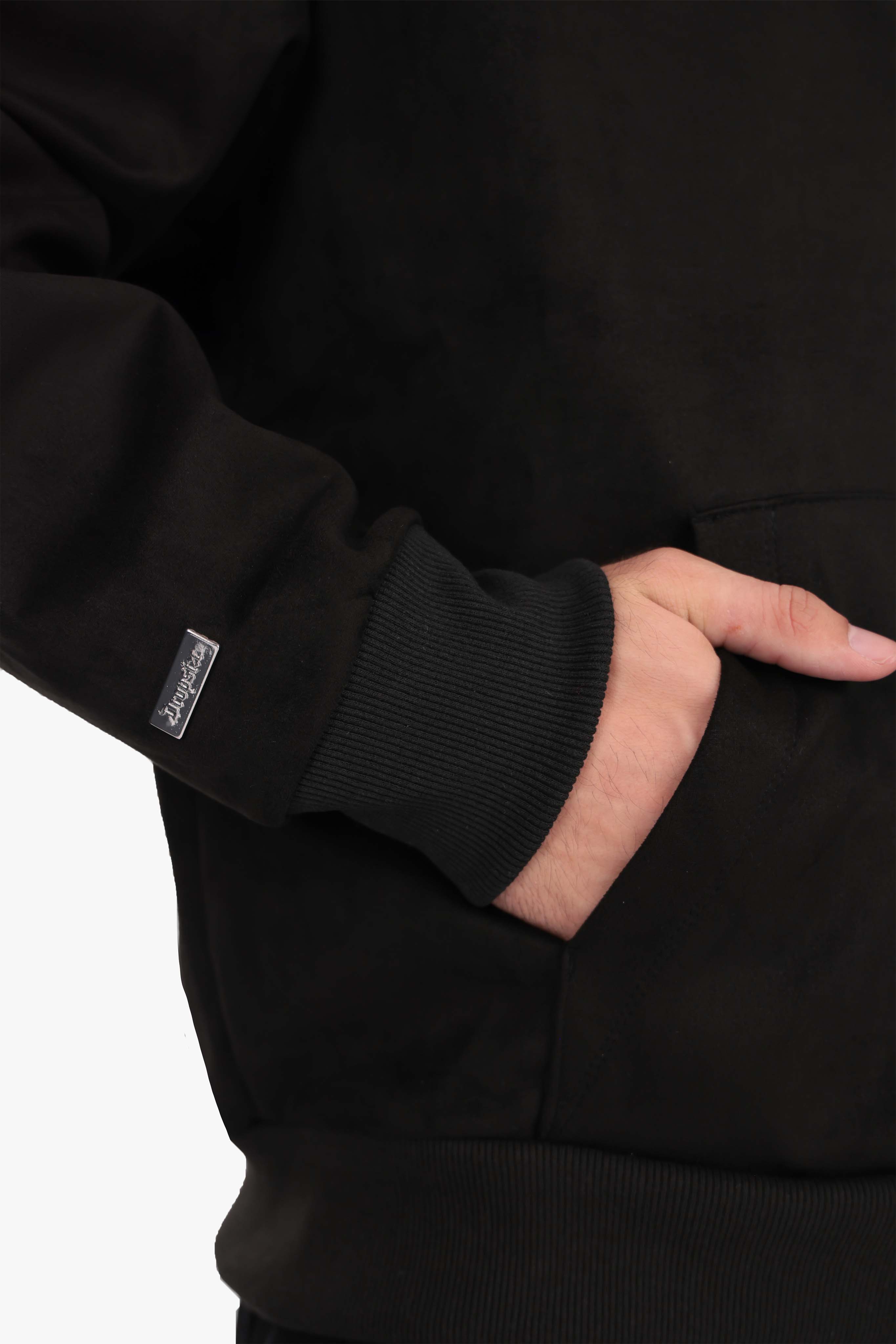 SUEDE HOODIE BLACK