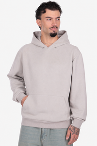 SUEDE HOODIE LIGHT GREY