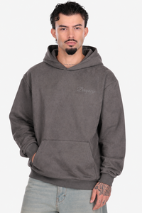 SUEDE HOODIE ANTHRACITE