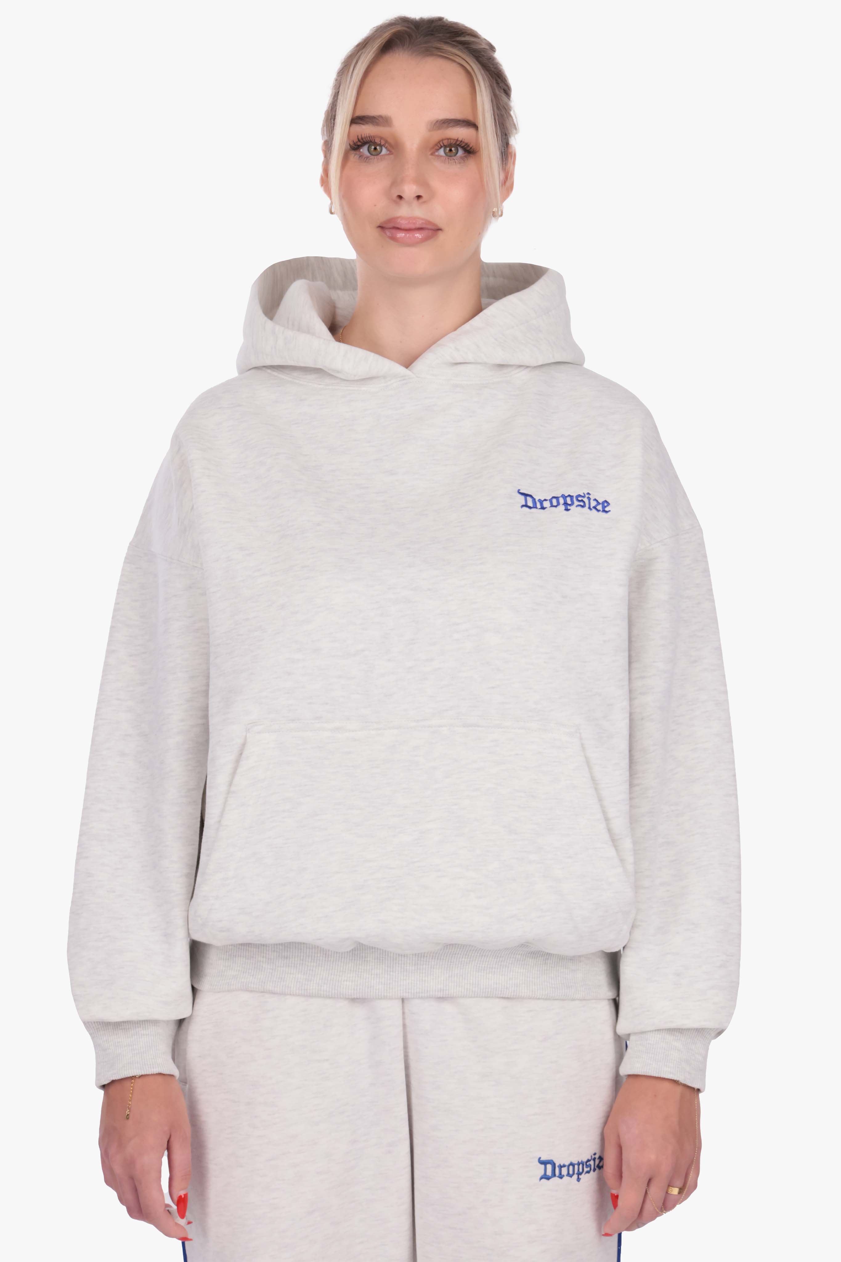 WOMENS BASIC HOODIE GREY MELANGE