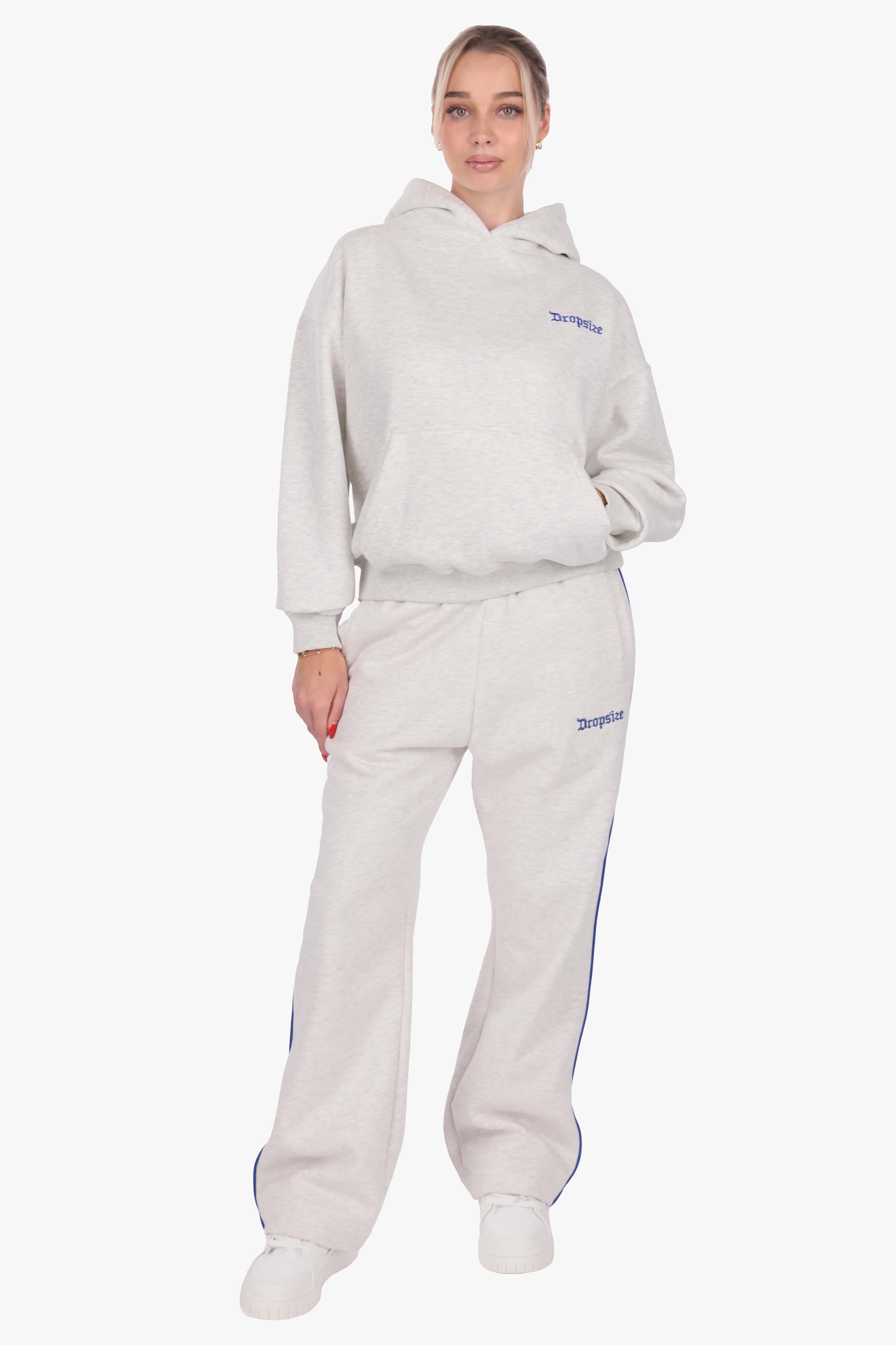 WOMENS BASIC HOODIE GREY MELANGE