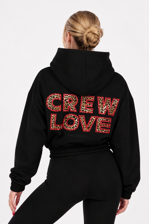 EMBROIDERY PATCH WOMEN HOODIE BLACK