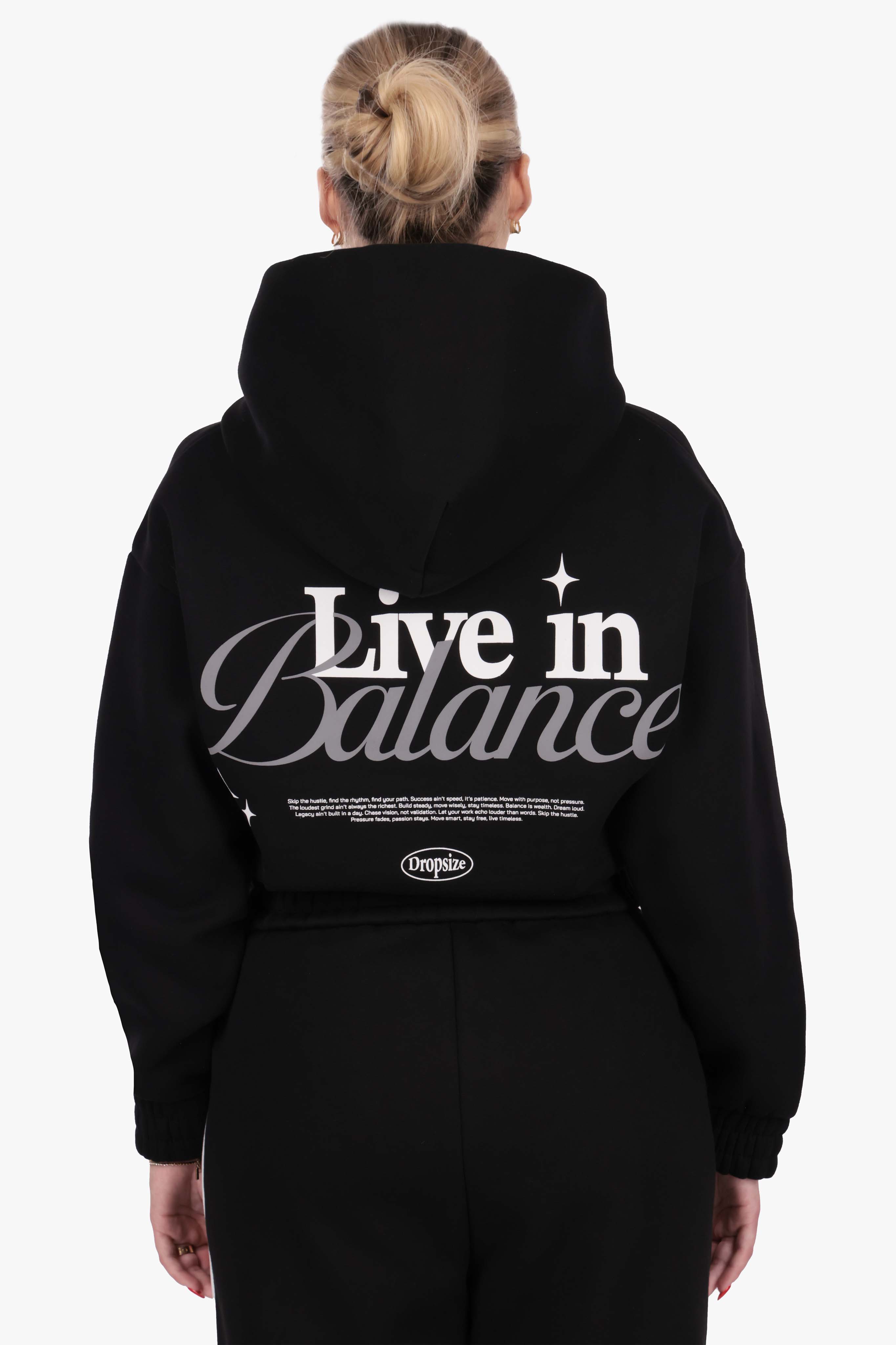 LIFE IN BALANCE WOMEN HOODIE BLACK
