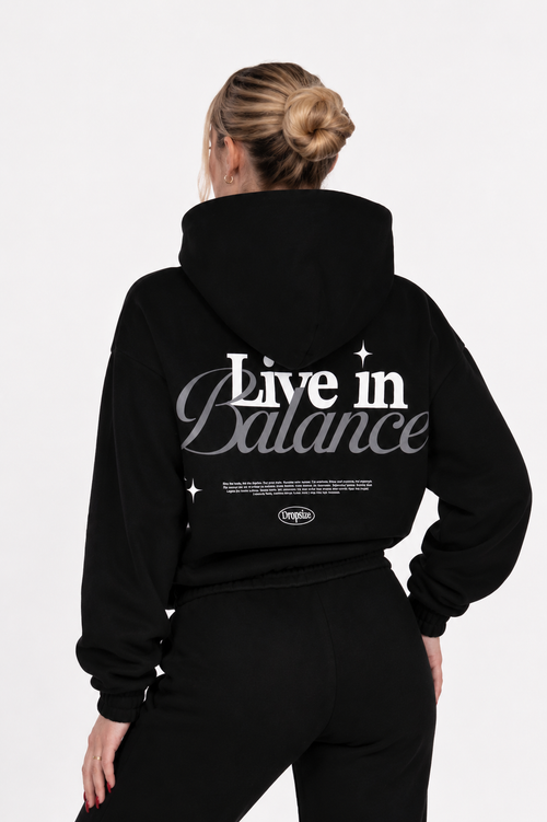 LIFE IN BALANCE WOMEN HOODIE BLACK