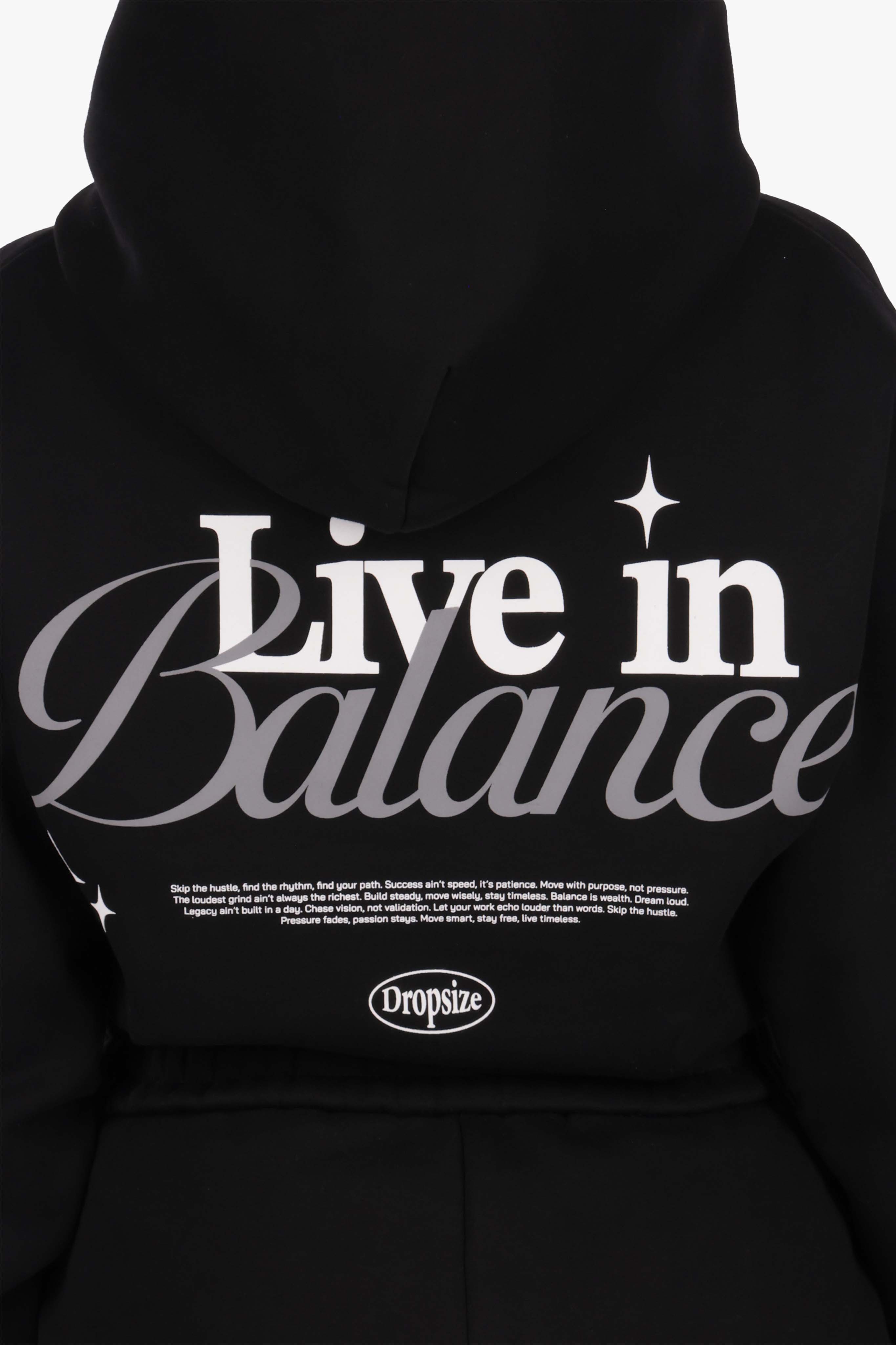 LIFE IN BALANCE WOMEN HOODIE BLACK