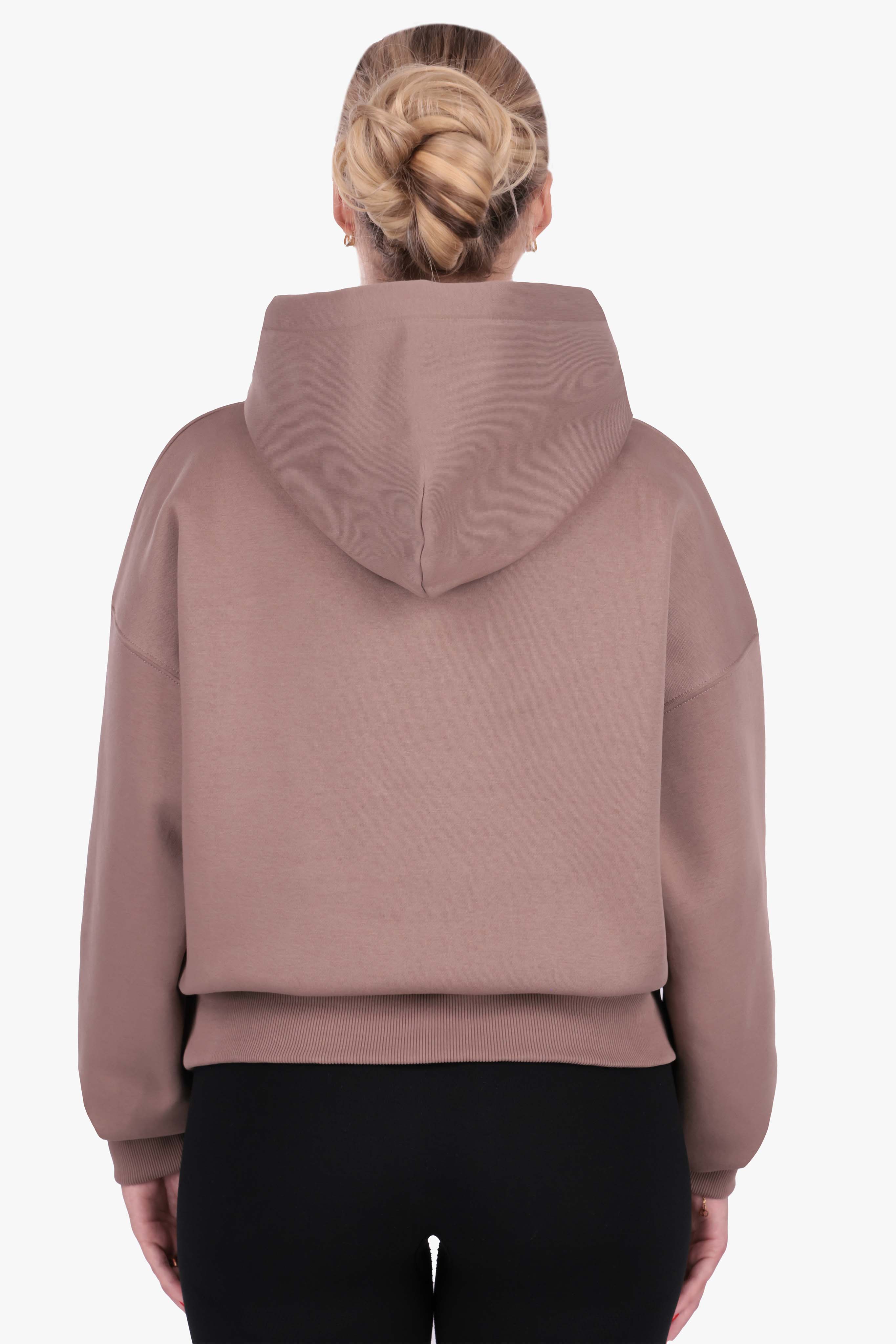 FROTTEE PATCH WOMEN HOODIE TAUPE GREY
