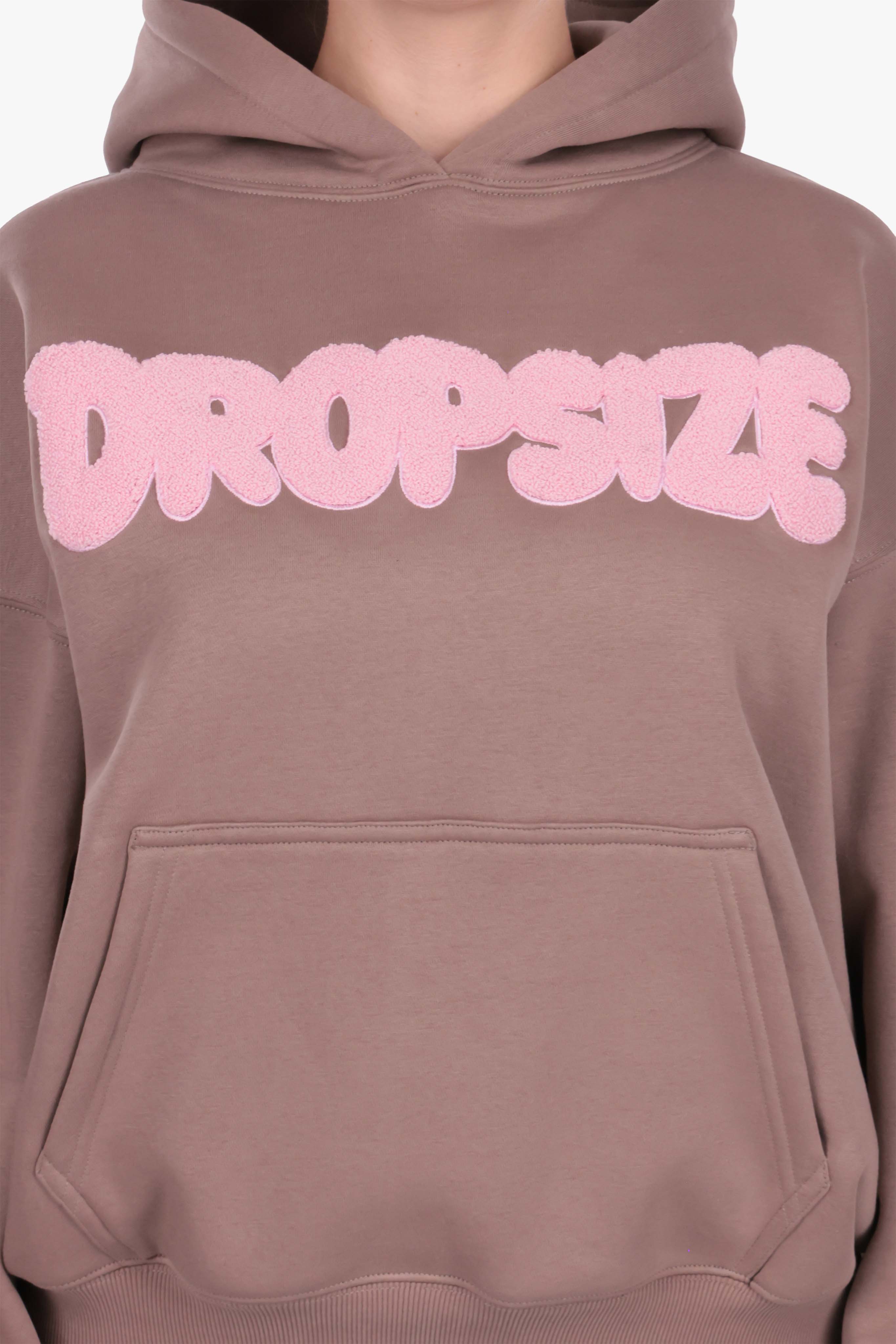 FROTTEE PATCH WOMEN HOODIE TAUPE GREY