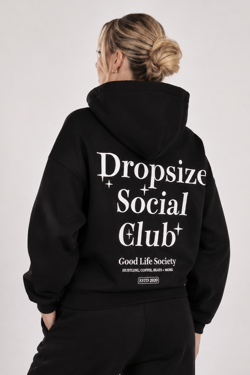 DROPSIZE SOCIAL CLUB WOMEN HOODIE BLACK
