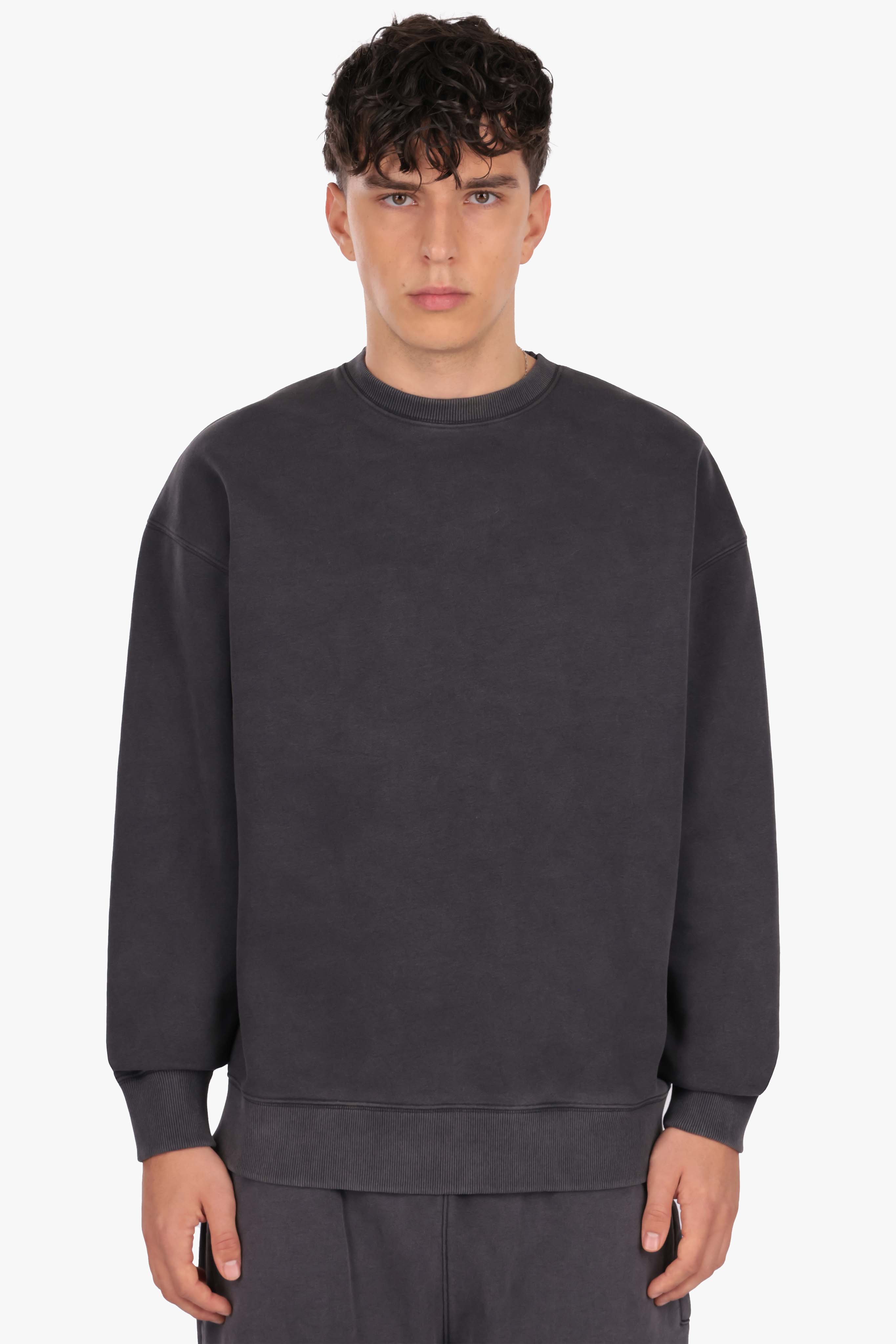 RAW EDGES CREWNECK ACID BLACK
