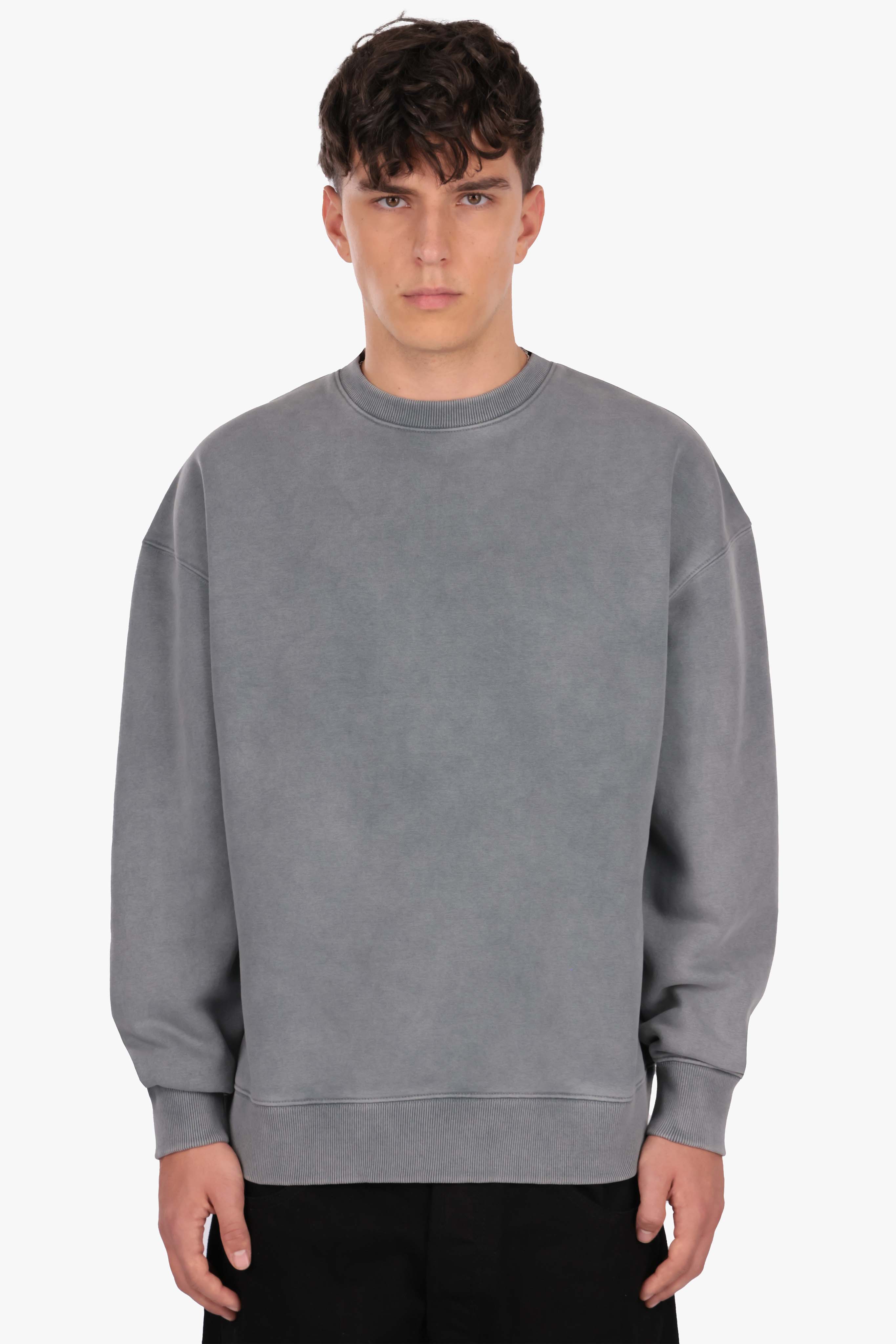 RAW EDGES CREWNECK ACID GREY