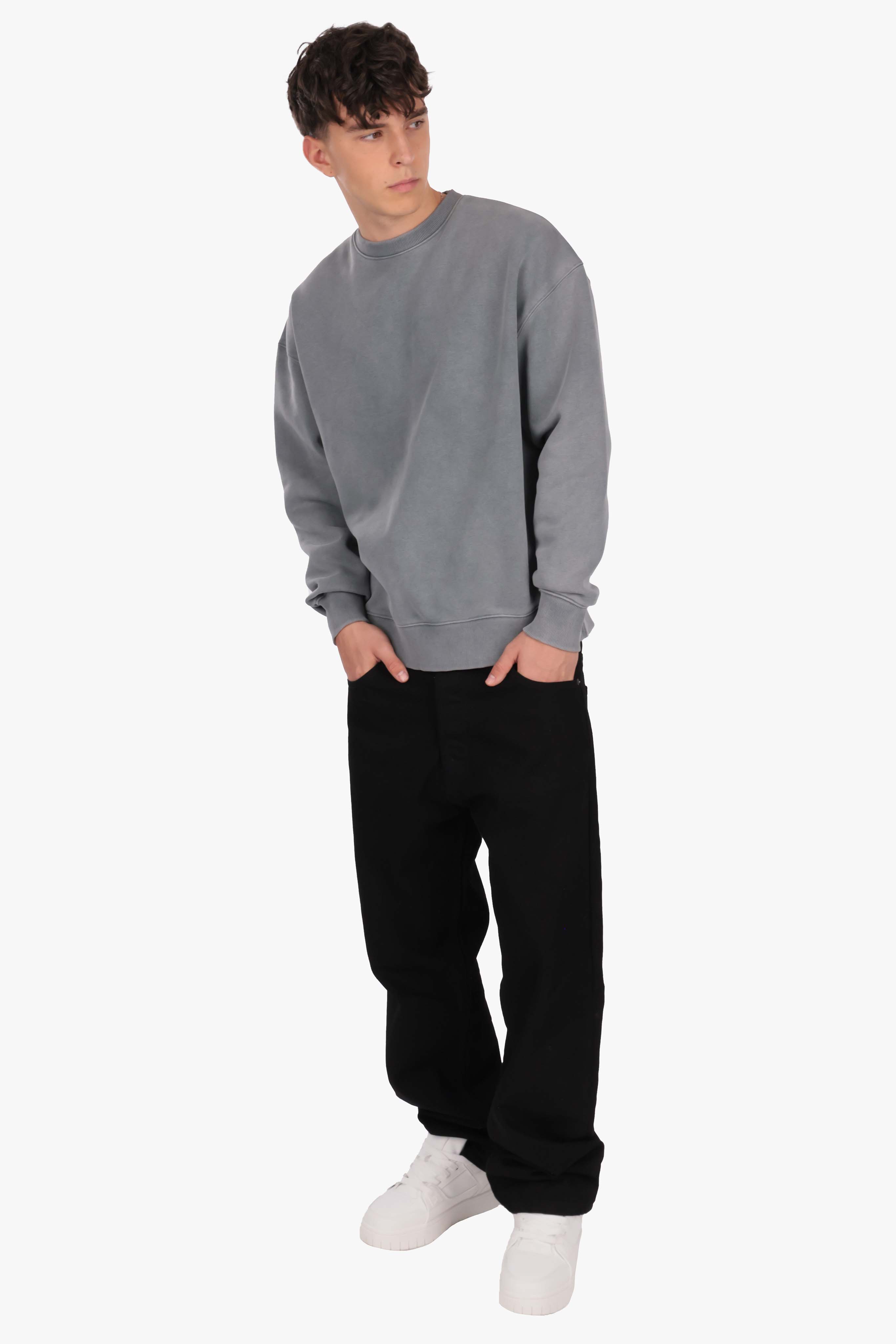 RAW EDGES CREWNECK ACID GREY