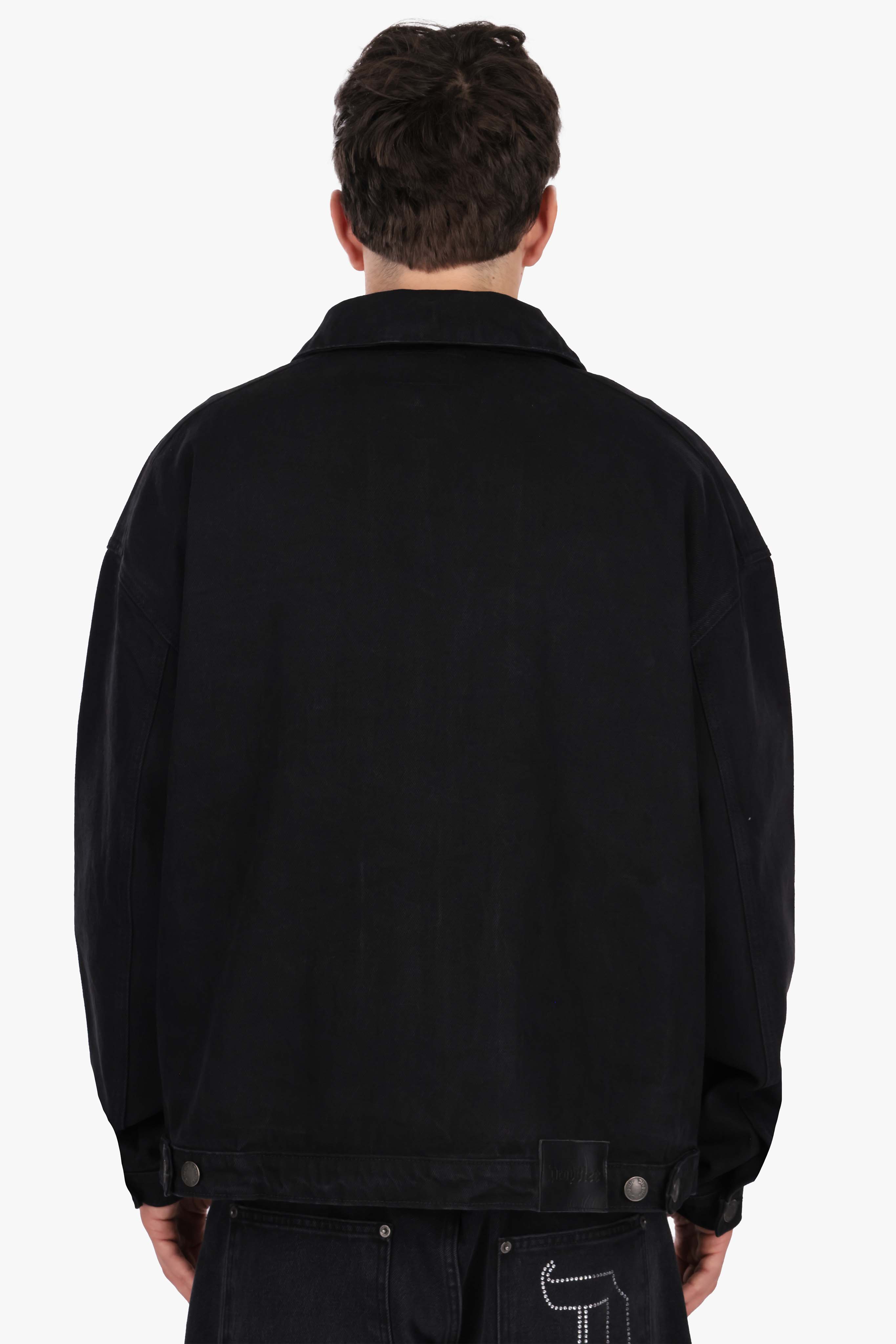 SINGLE POCKET JEANS JACKET BLACK WASHED