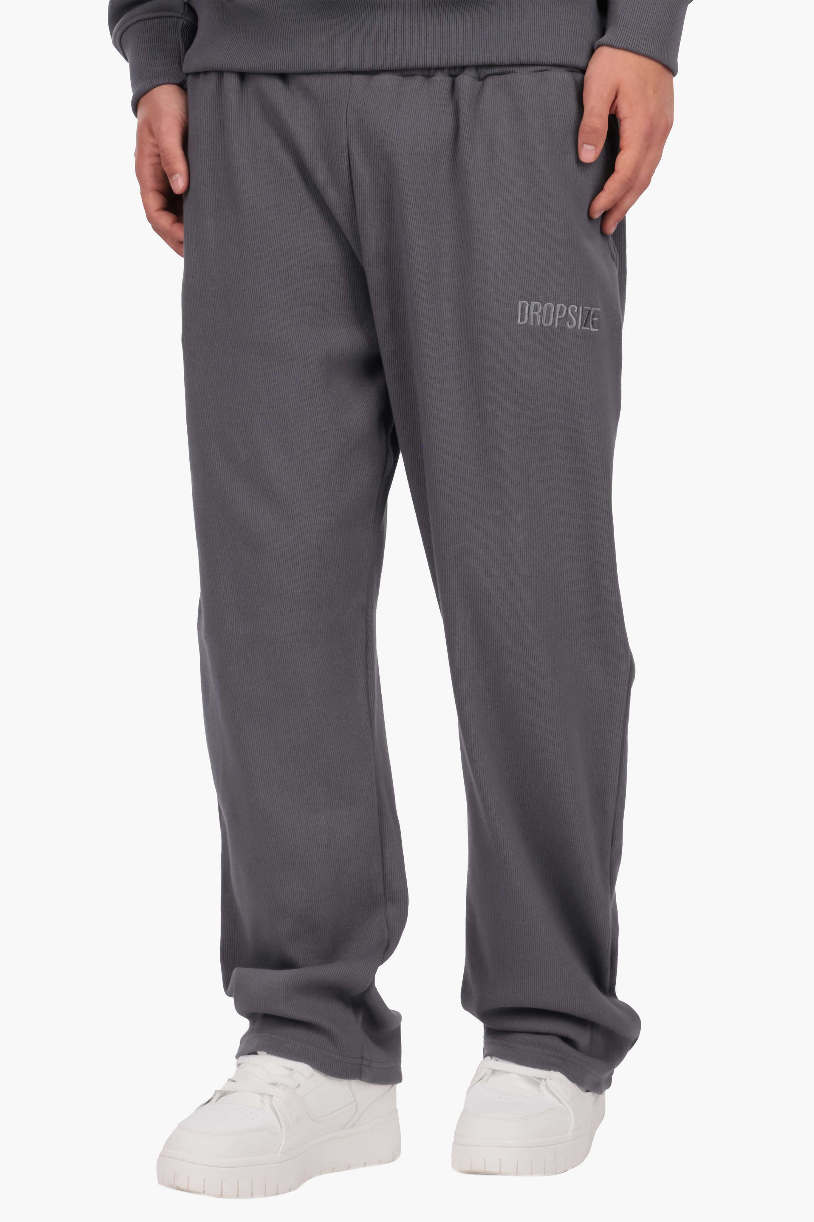 RIB OPEN LEG JOGGER STEEL GREY